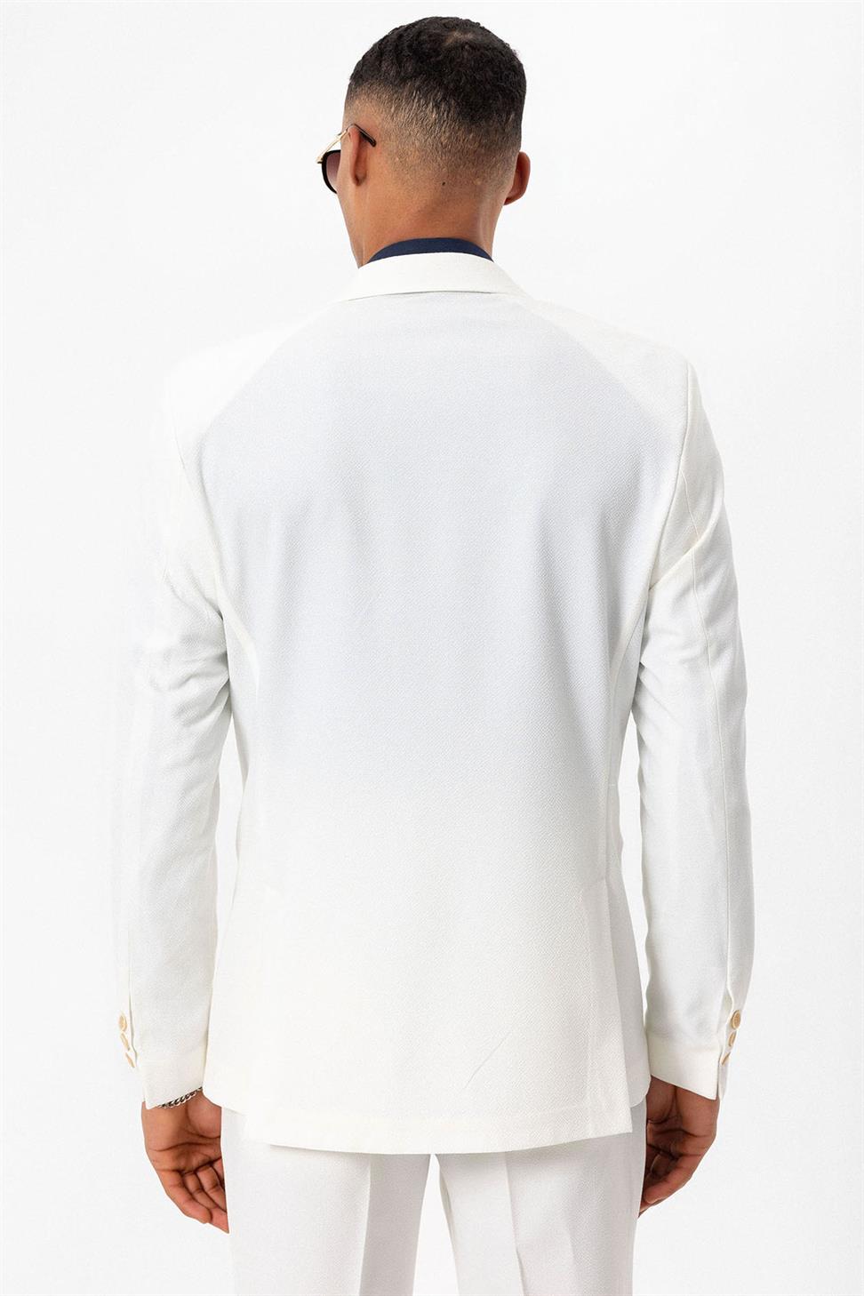 سترة بليزر للرجال غير مبطنة بزر واحد