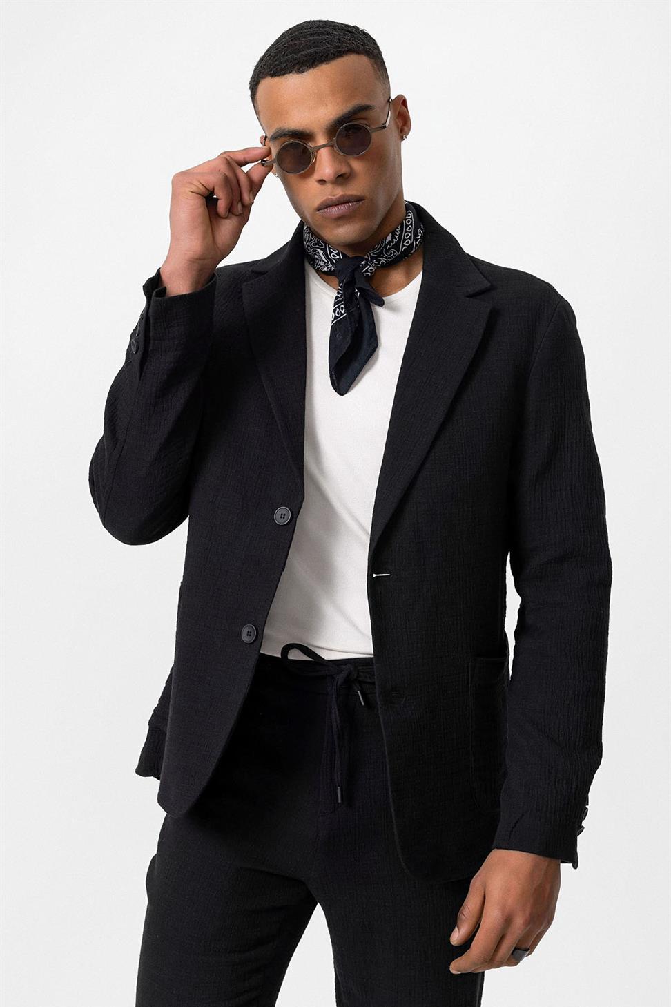 Unlined Mens Blazer Jacket with Bag Pockets