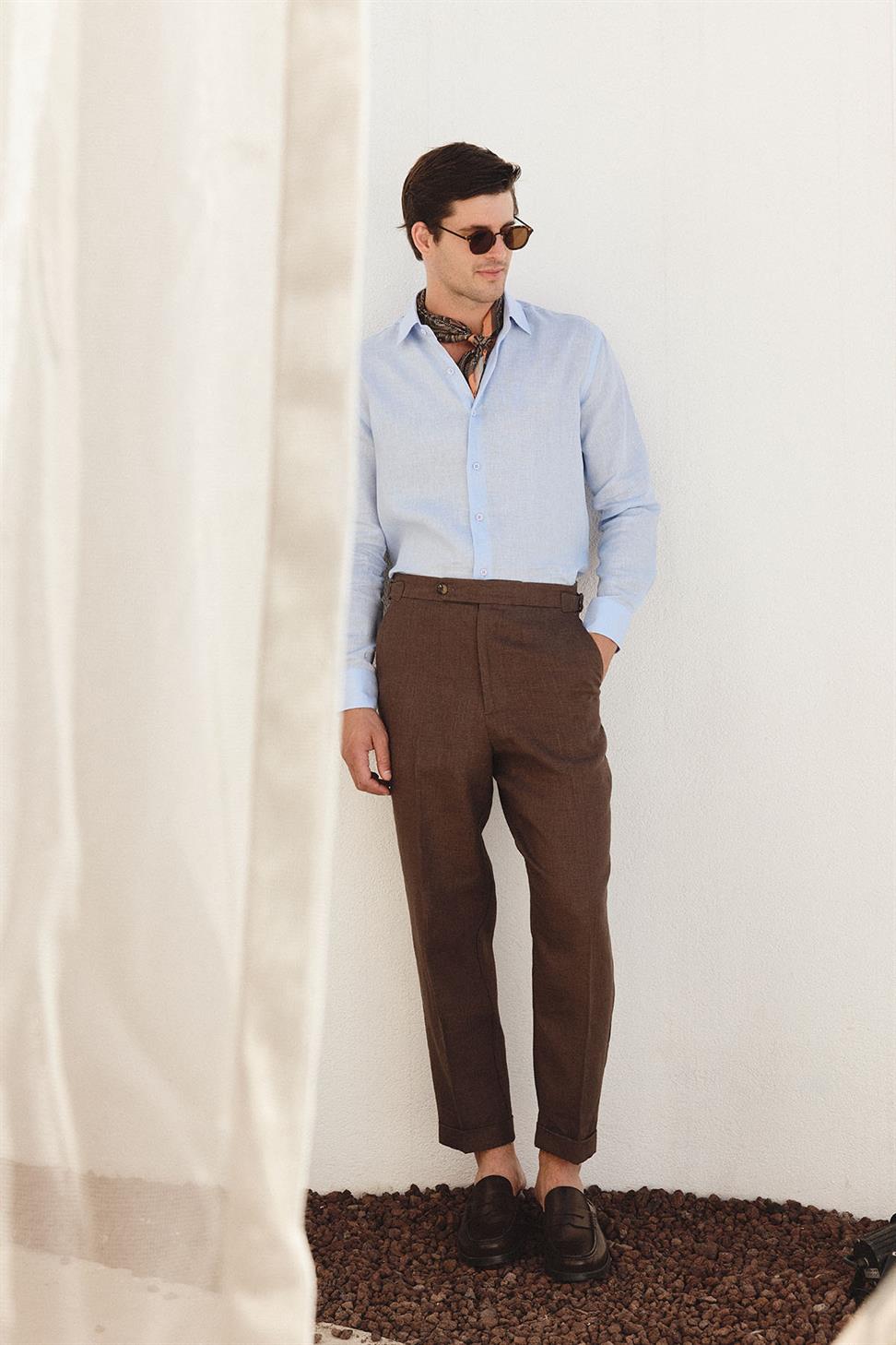 100% Linen Comfort Fit Mens Shirt