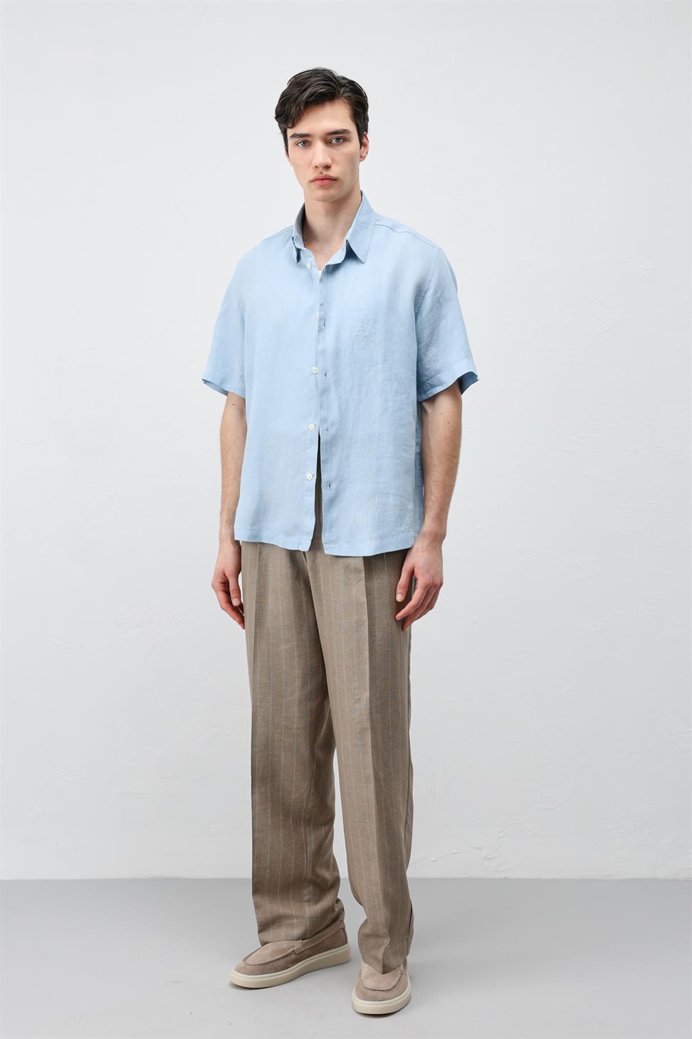 100% Linen Relaxed Mens Shirt