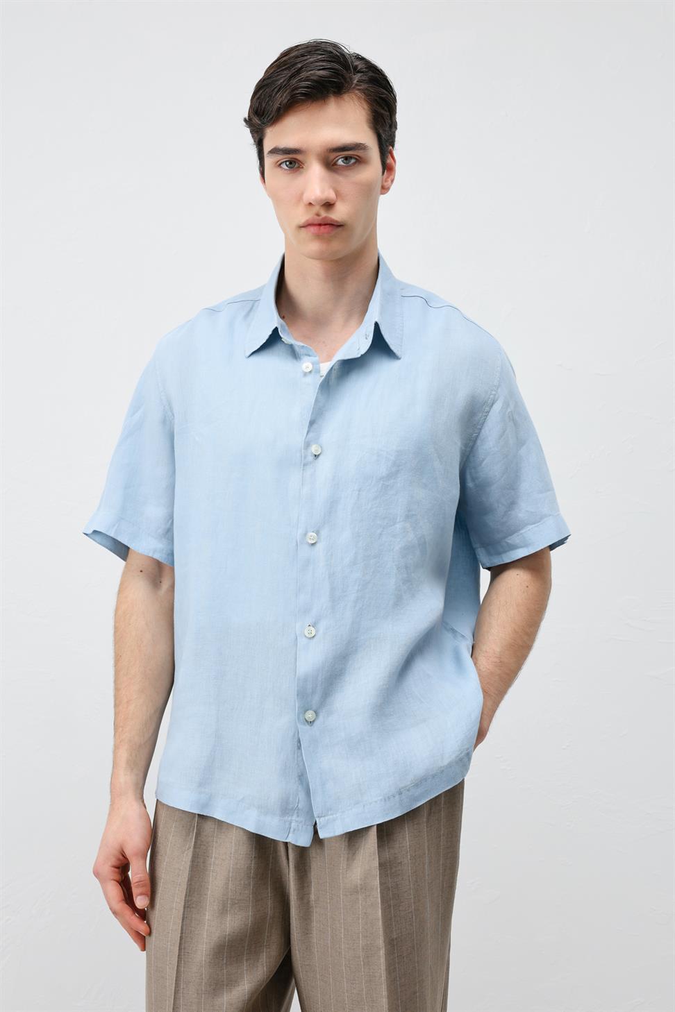 100% Linen Relaxed Mens Shirt