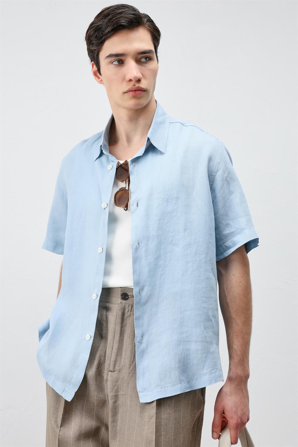 100% Linen Relaxed Mens Shirt