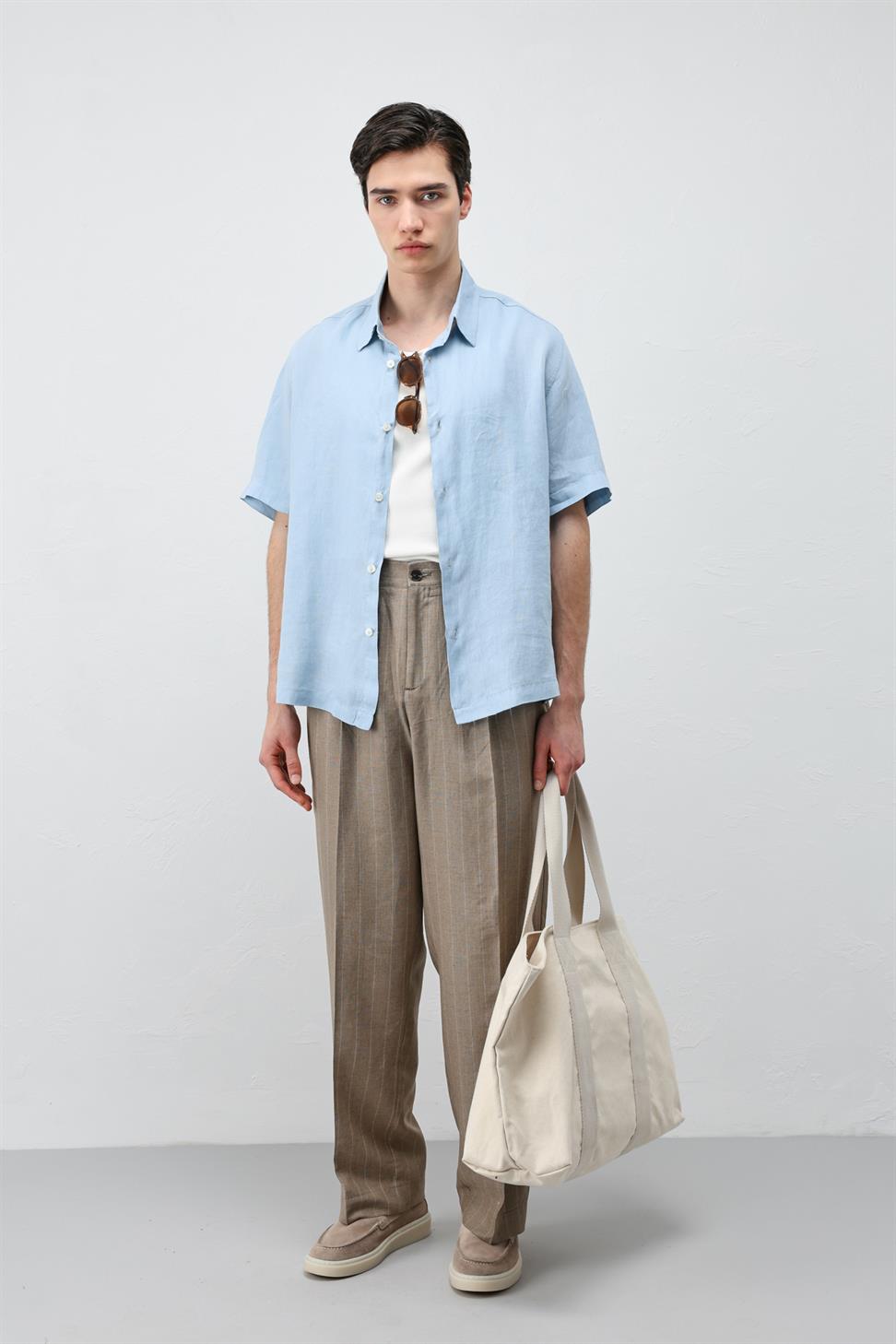 100% Linen Relaxed Mens Shirt