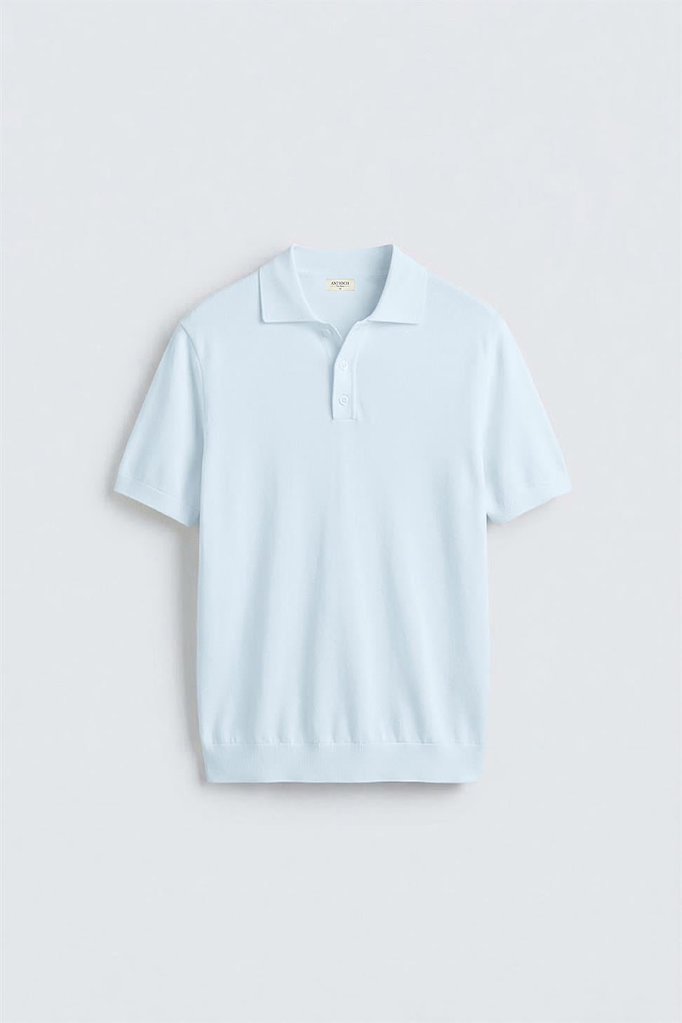 Antioch Bebe Mavi Comfort Slim Polo Yaka Erkek Triko T-Shirt