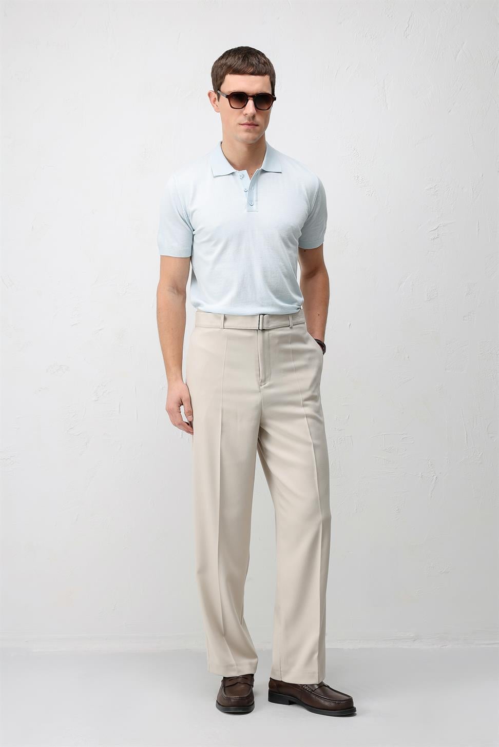 Comfort Slim Polo Neck Mens Knit T-Shirt