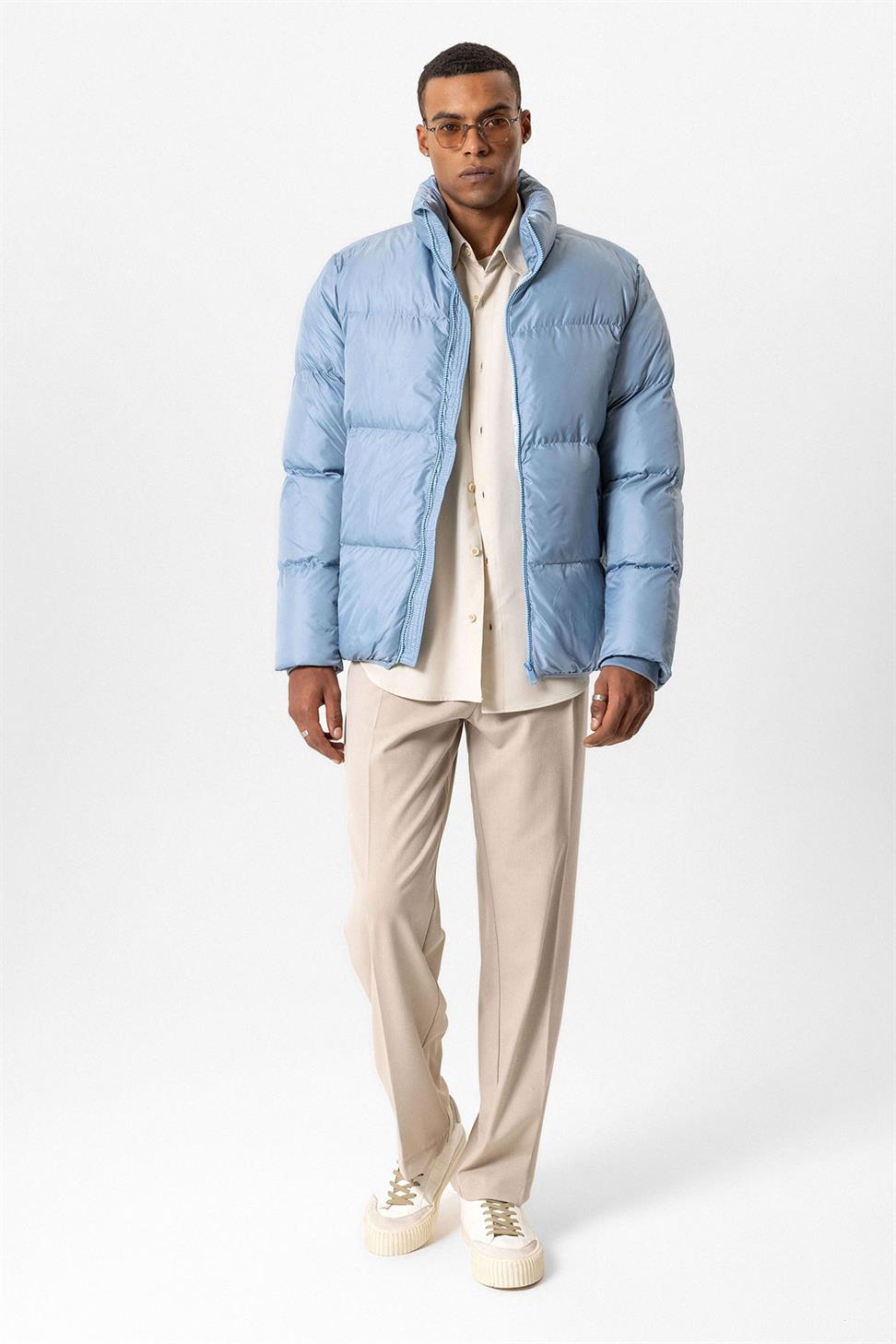 Antioch Bebe Mavi Dik Yaka Kauçuk Şişme Mont