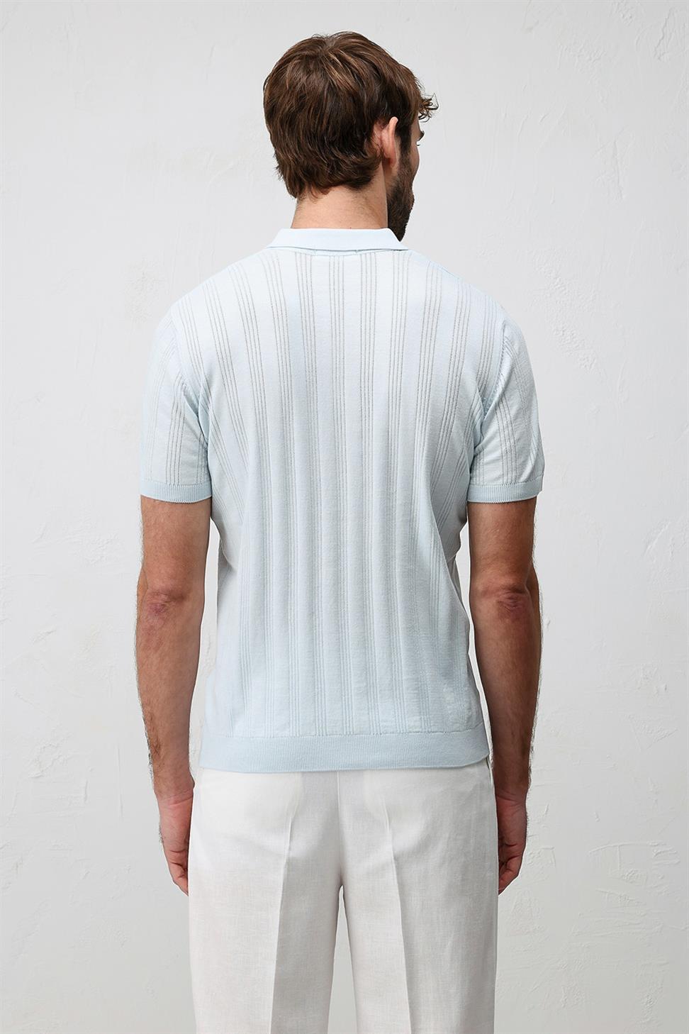 تي شيرت بولو رجالي من نسيج محبوك