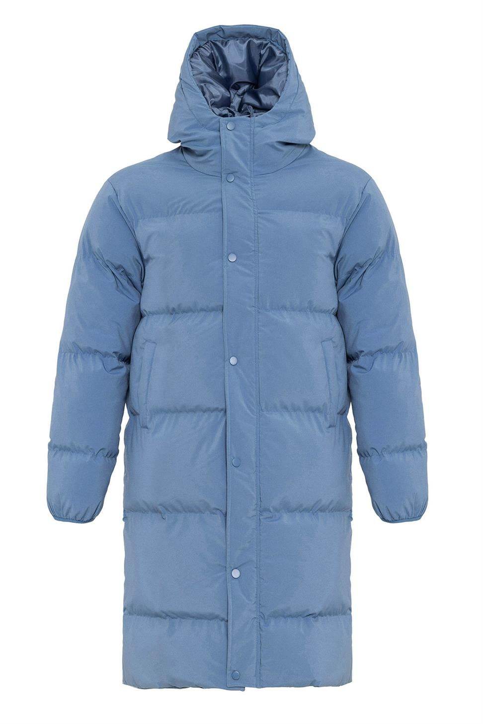 سترة منتفخة طويلة مقنعين