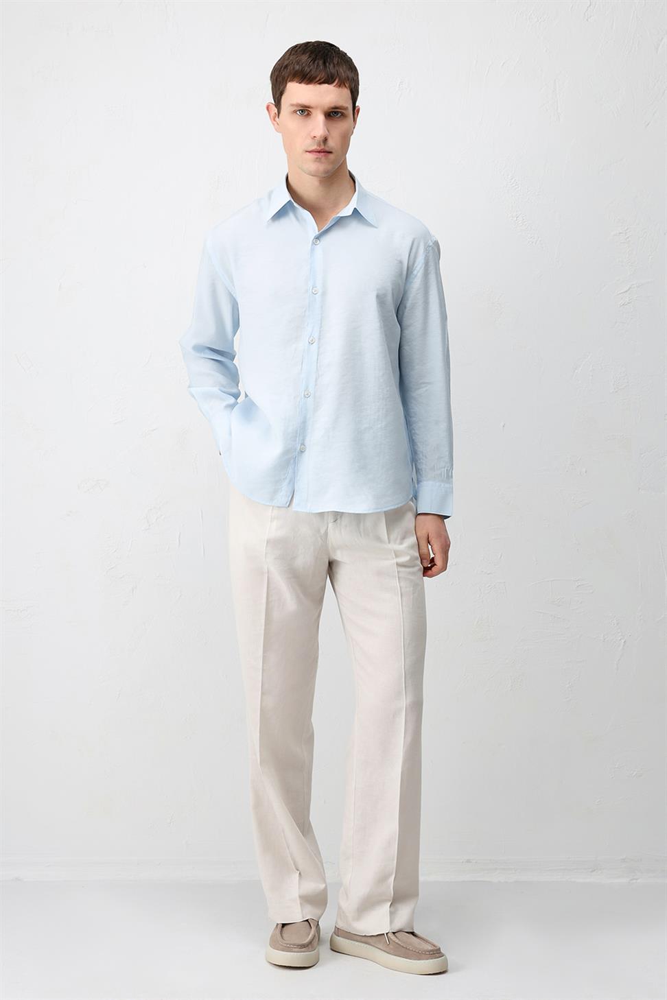 Modal Blend Relaxed Fit Mens Shirt