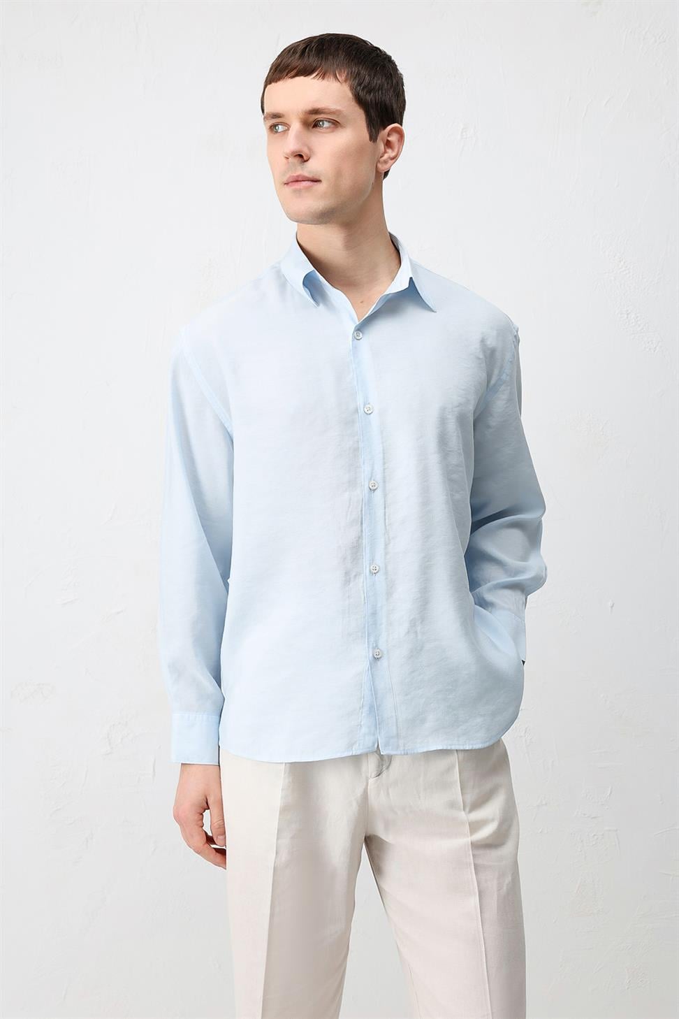 Modal Blend Relaxed Fit Mens Shirt