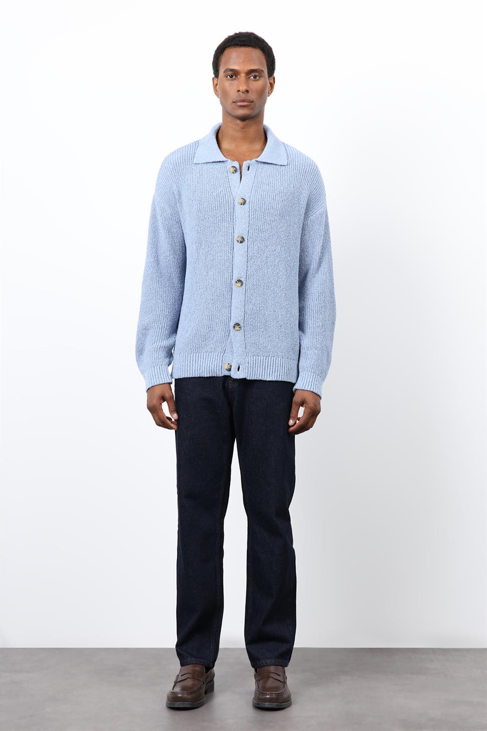 Antioch Bebe Mavi Örme Triko Erkek Hırka