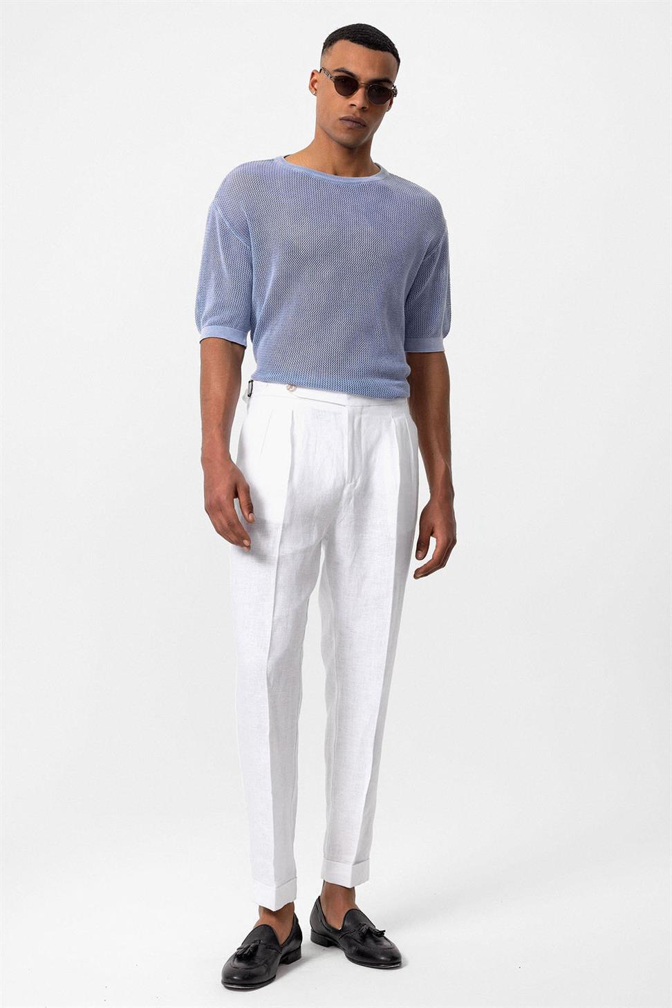 Antioch Bebe Mavi Oversize Ajurlu Erkek T-Shirt