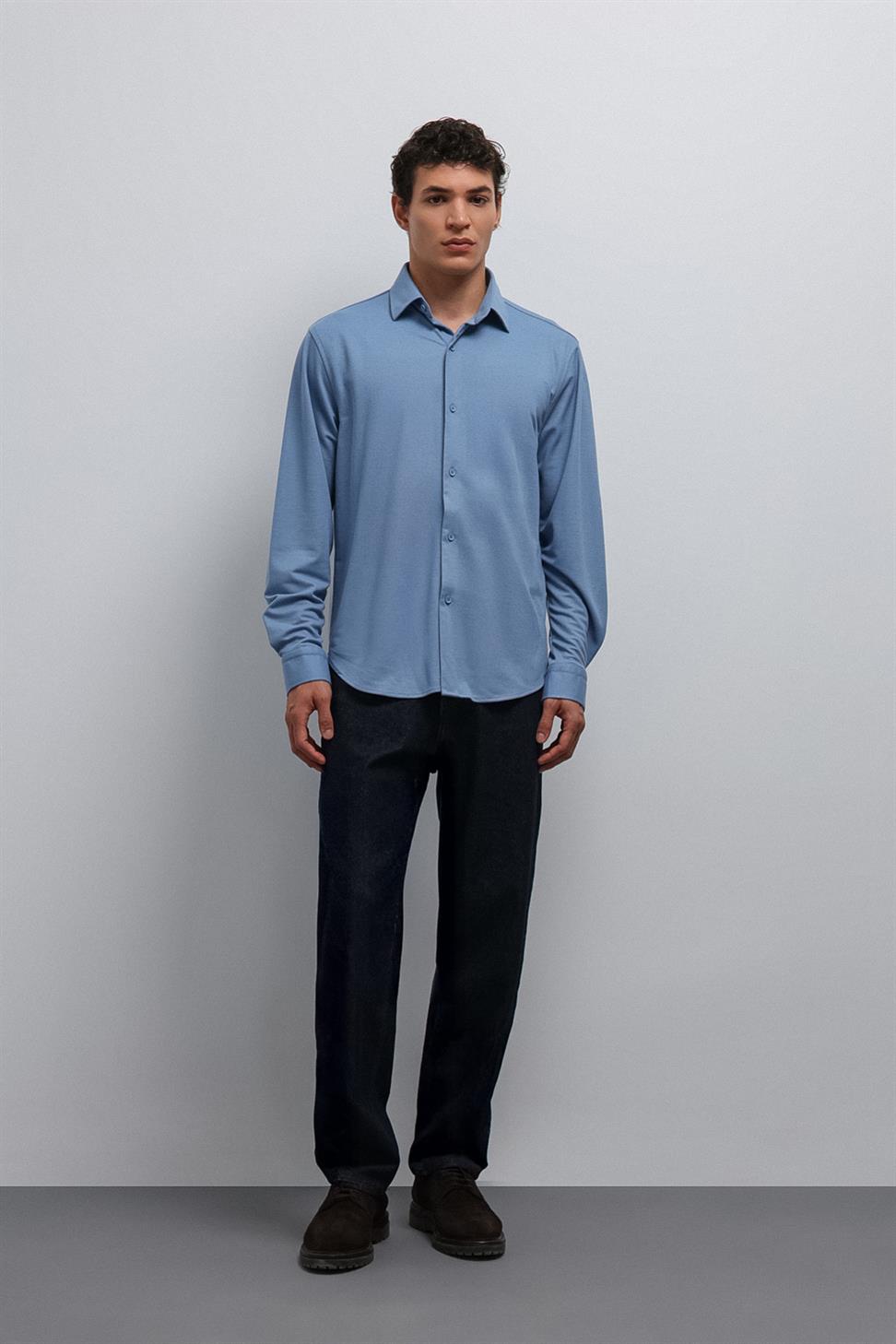 Antioch Bebe Mavi Relax Fit Erkek Gömlek