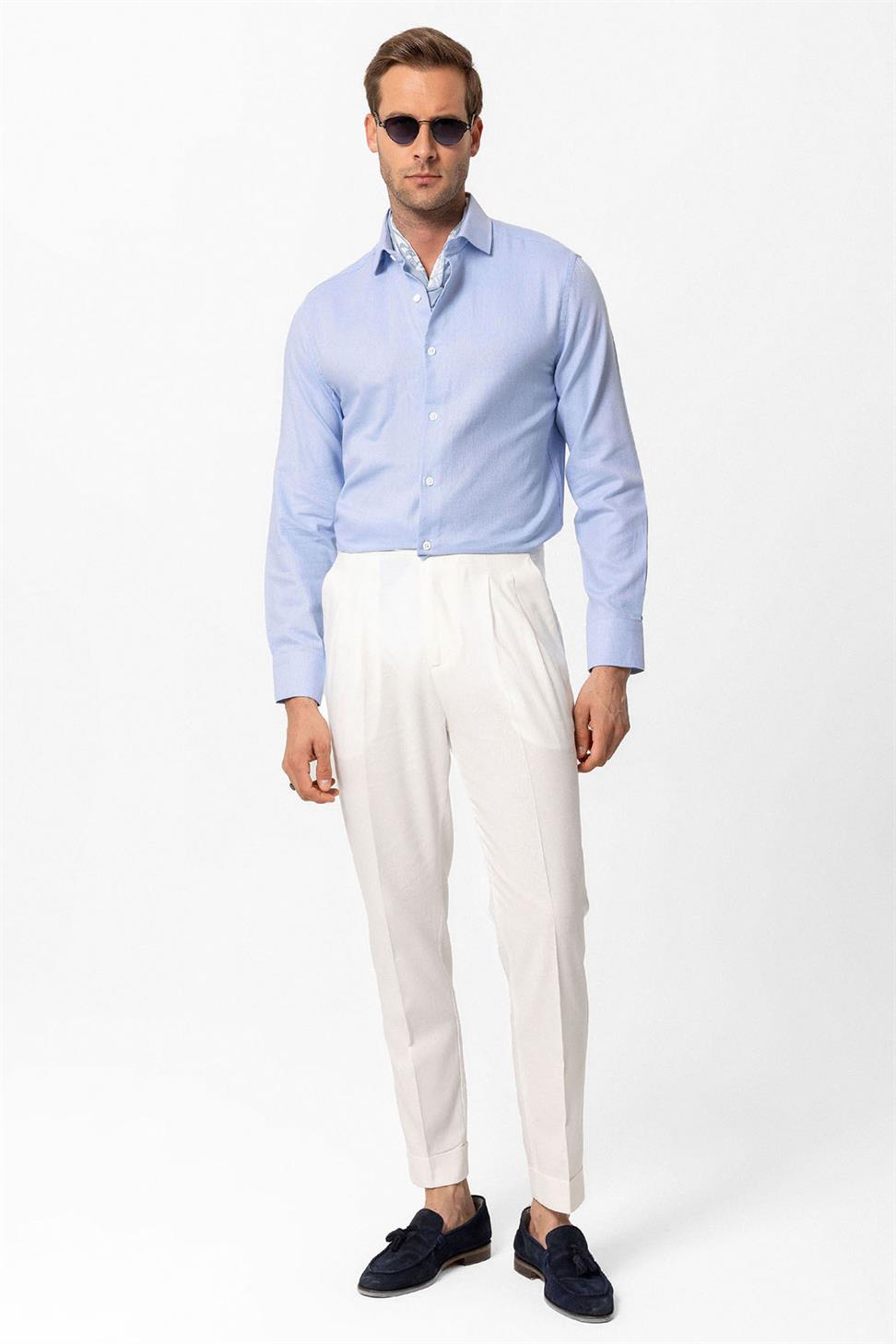 قميص رجالي بأكمام طويلة ضيقة ضيقة للرجال