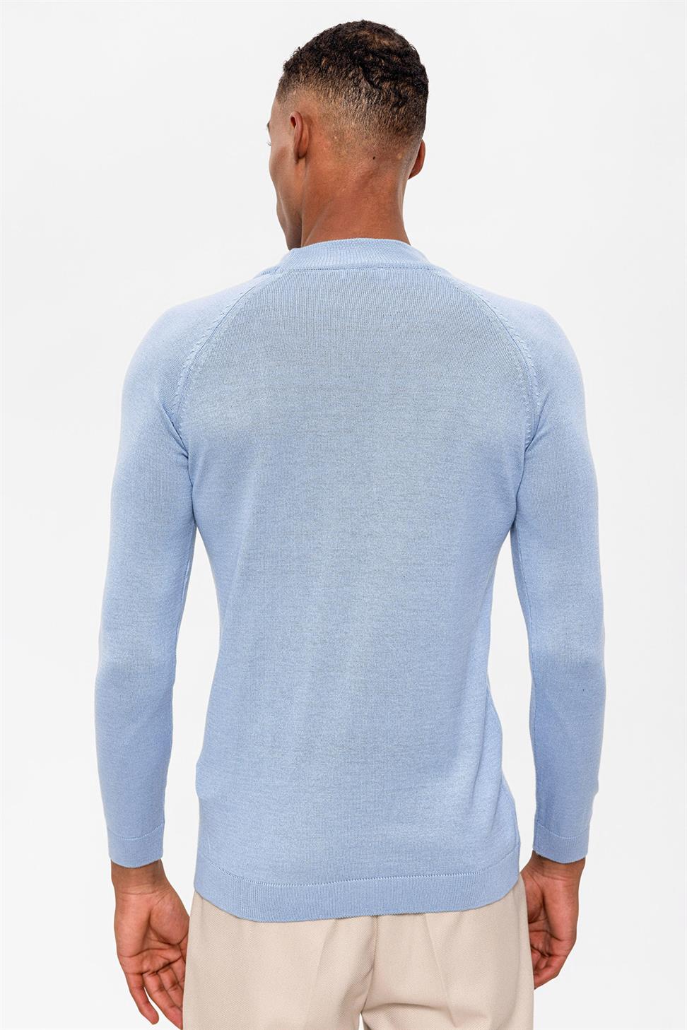 Antioch Bebe Mavi Yarım Boğazlı Erkek Triko