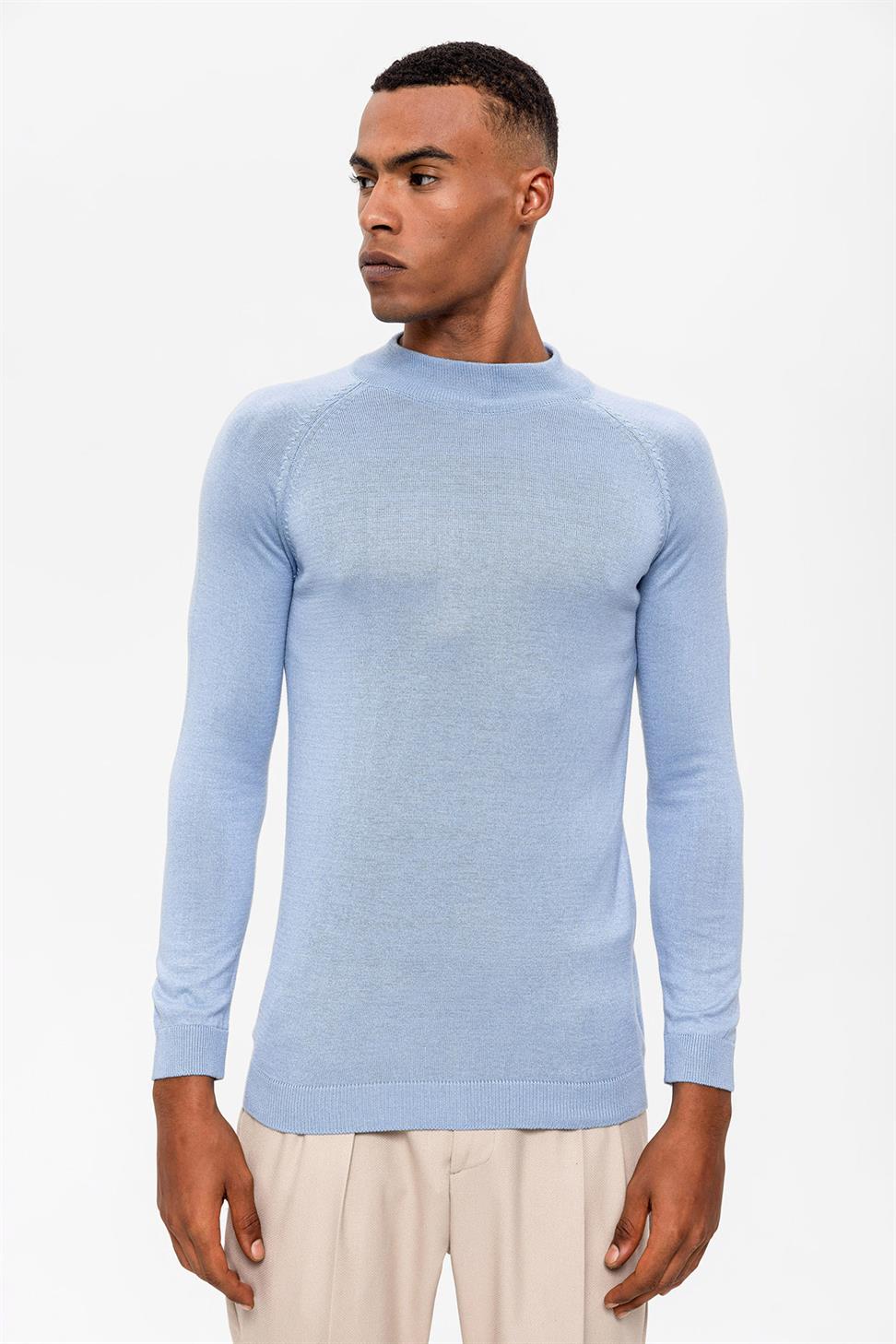 Antioch Bebe Mavi Yarım Boğazlı Erkek Triko