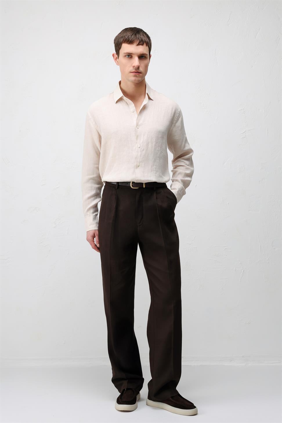 100% Linen Relax Fit Mens Shirt