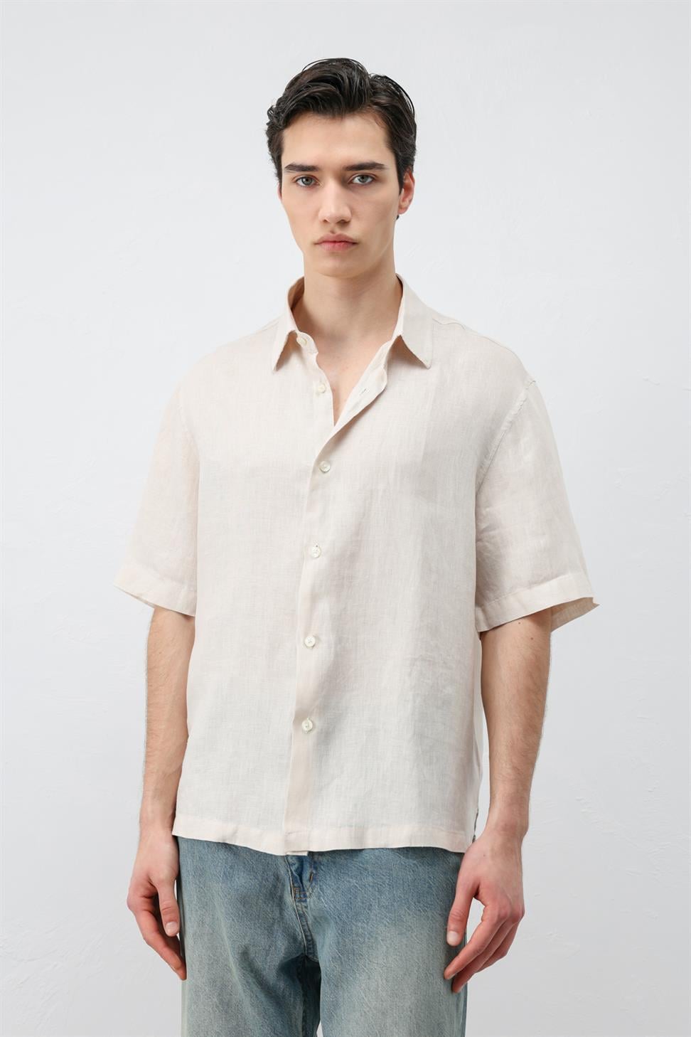 100% Linen Relaxed Mens Shirt