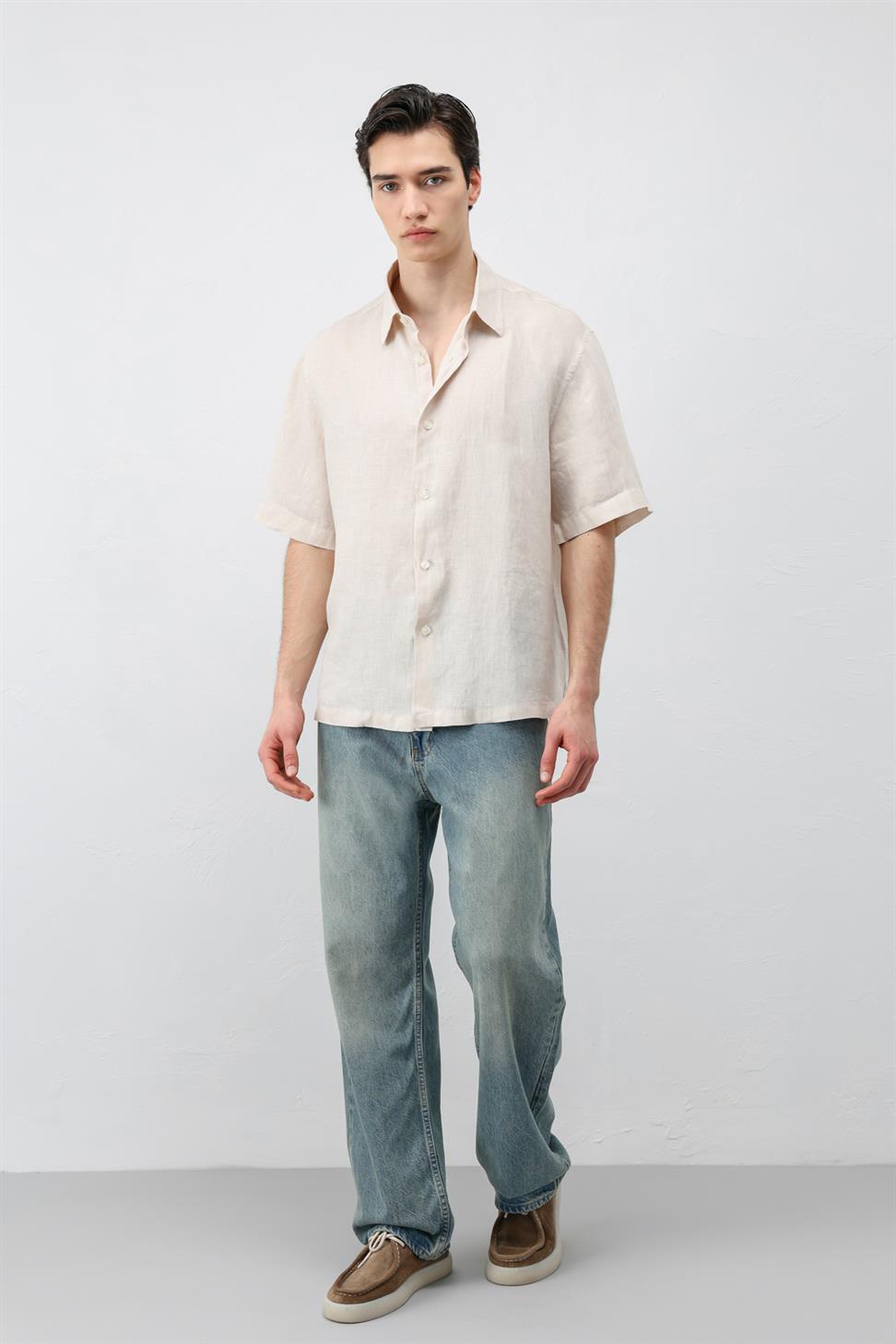100% Linen Relaxed Mens Shirt