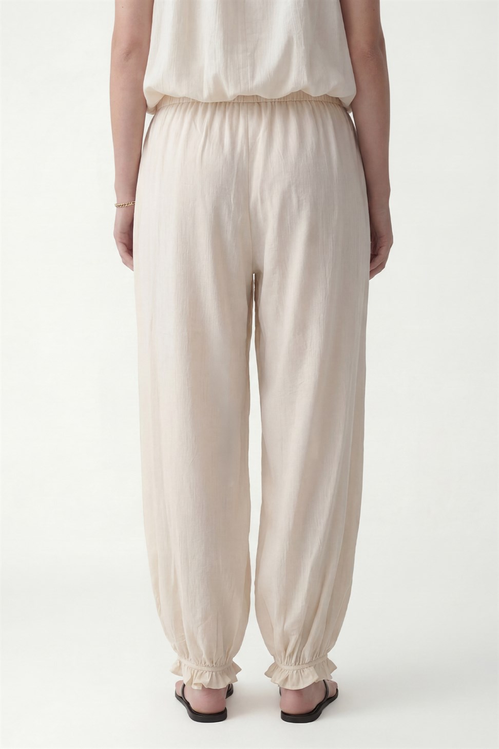 Antioch Bej 100% Lyocell Bluz Pantolon Takım