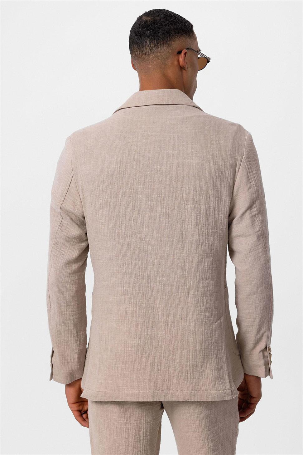 Antioch Bej Astarsız Torba Cepli Erkek Blazer Ceket