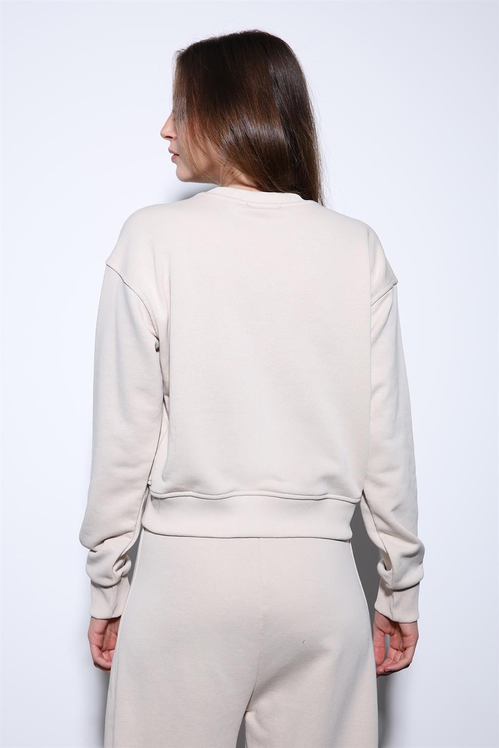 Antioch Bej Basic Kadın Sweatshirt