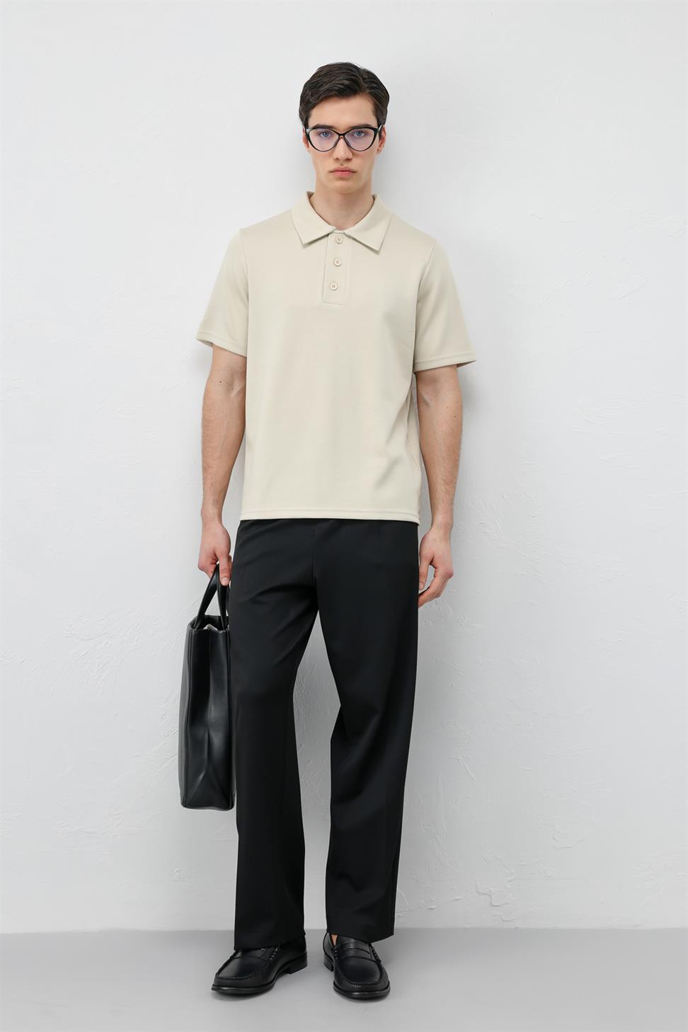 Basic Polo-Neck Mens T-Shirt