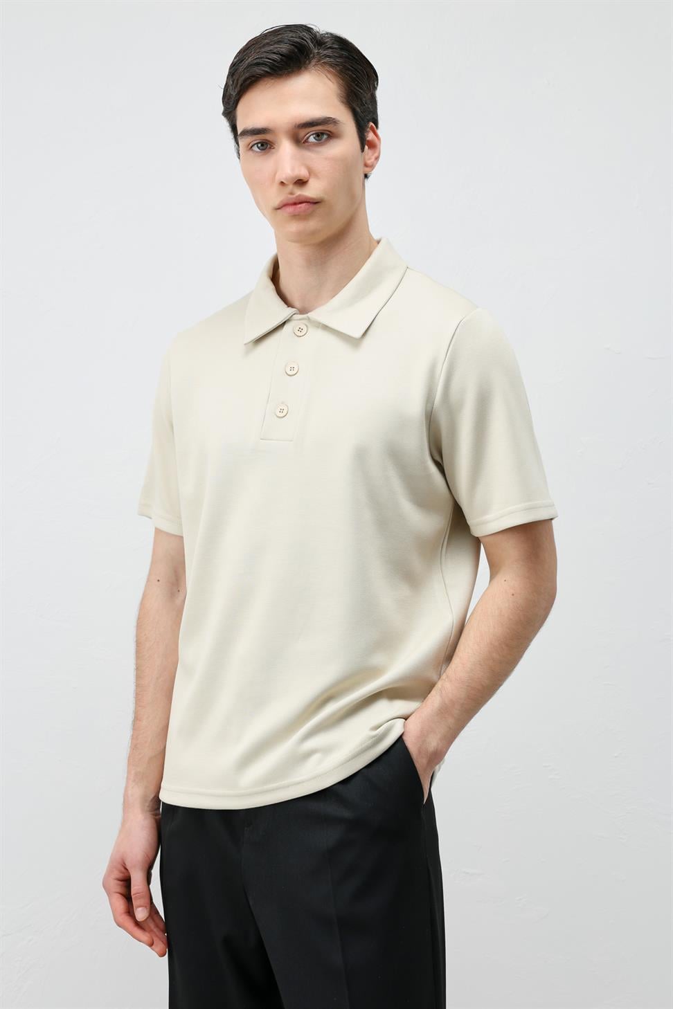 Basic Polo-Neck Mens T-Shirt
