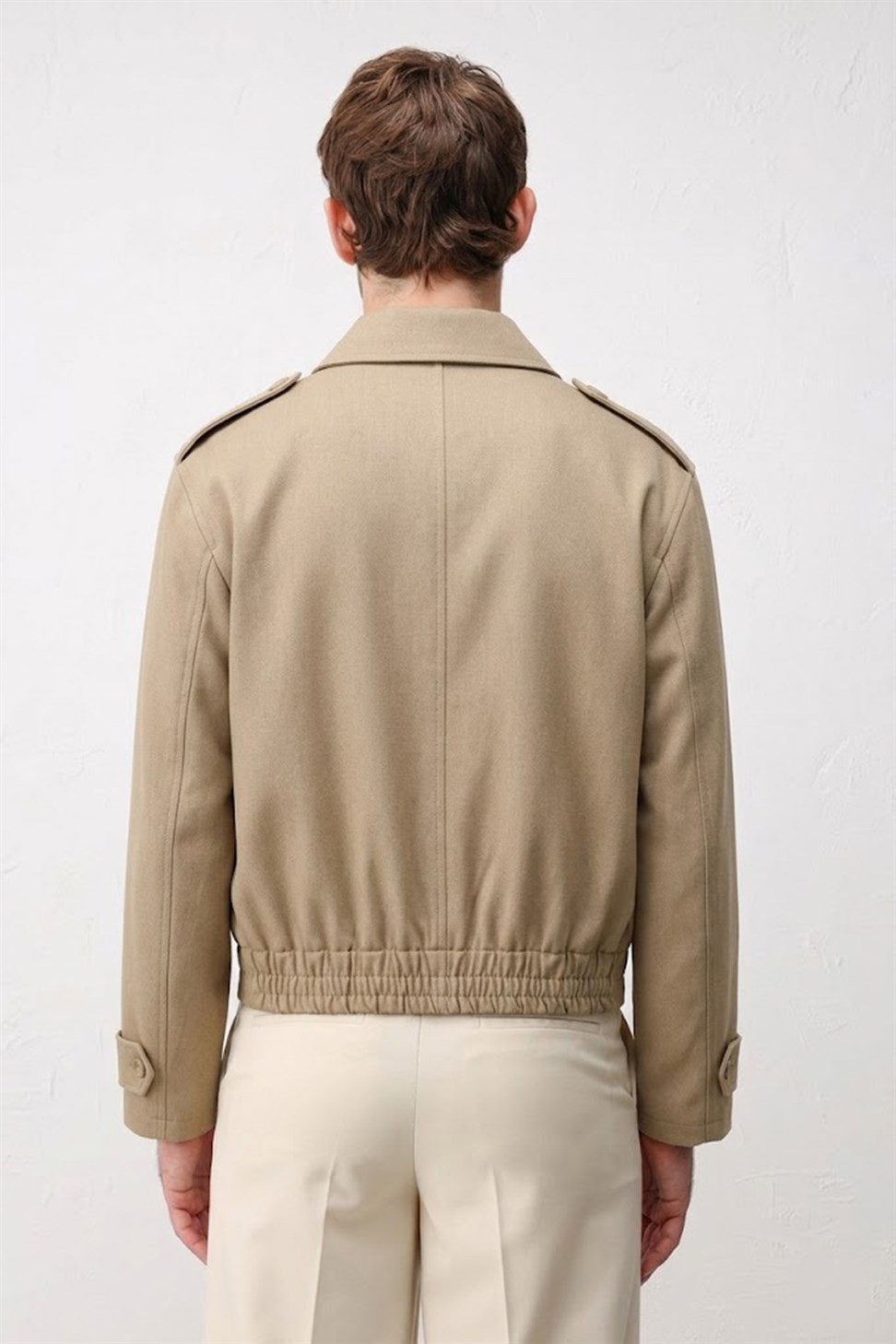 Antioch Bej Boxy Fit Erkek Mont