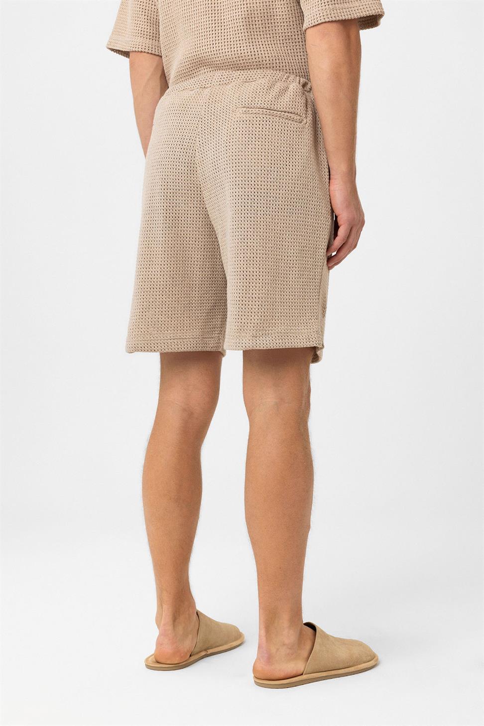 Antioch Bej Dokulu Relaxed Erkek Şort