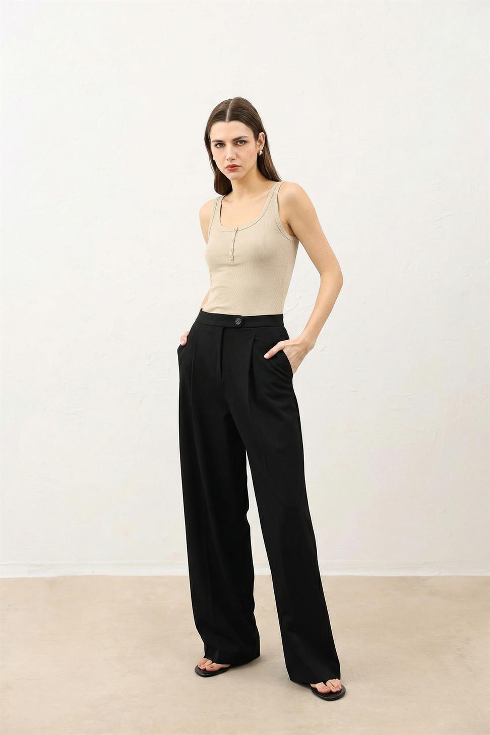 Womens T-Shirt with Button Detail