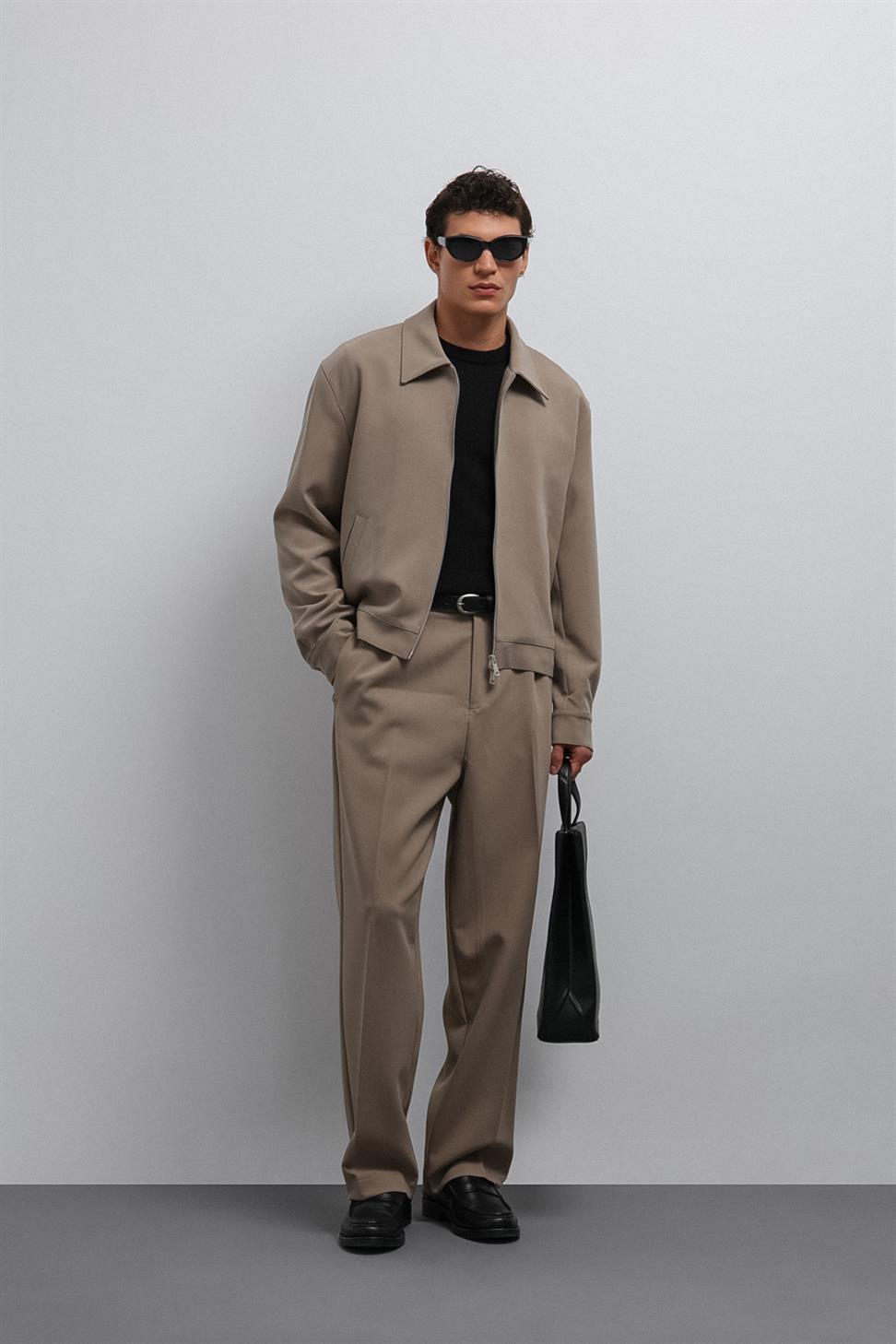 Antioch Bej Fermuarlı Mevsimlik Erkek Mont