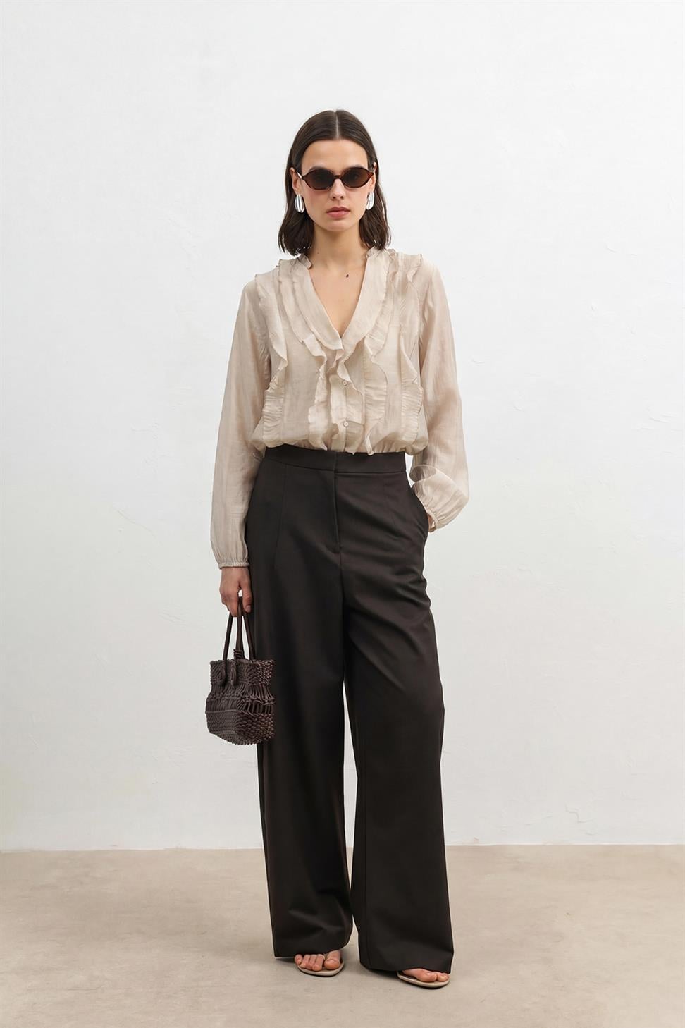 Womens Ruffled Blouse