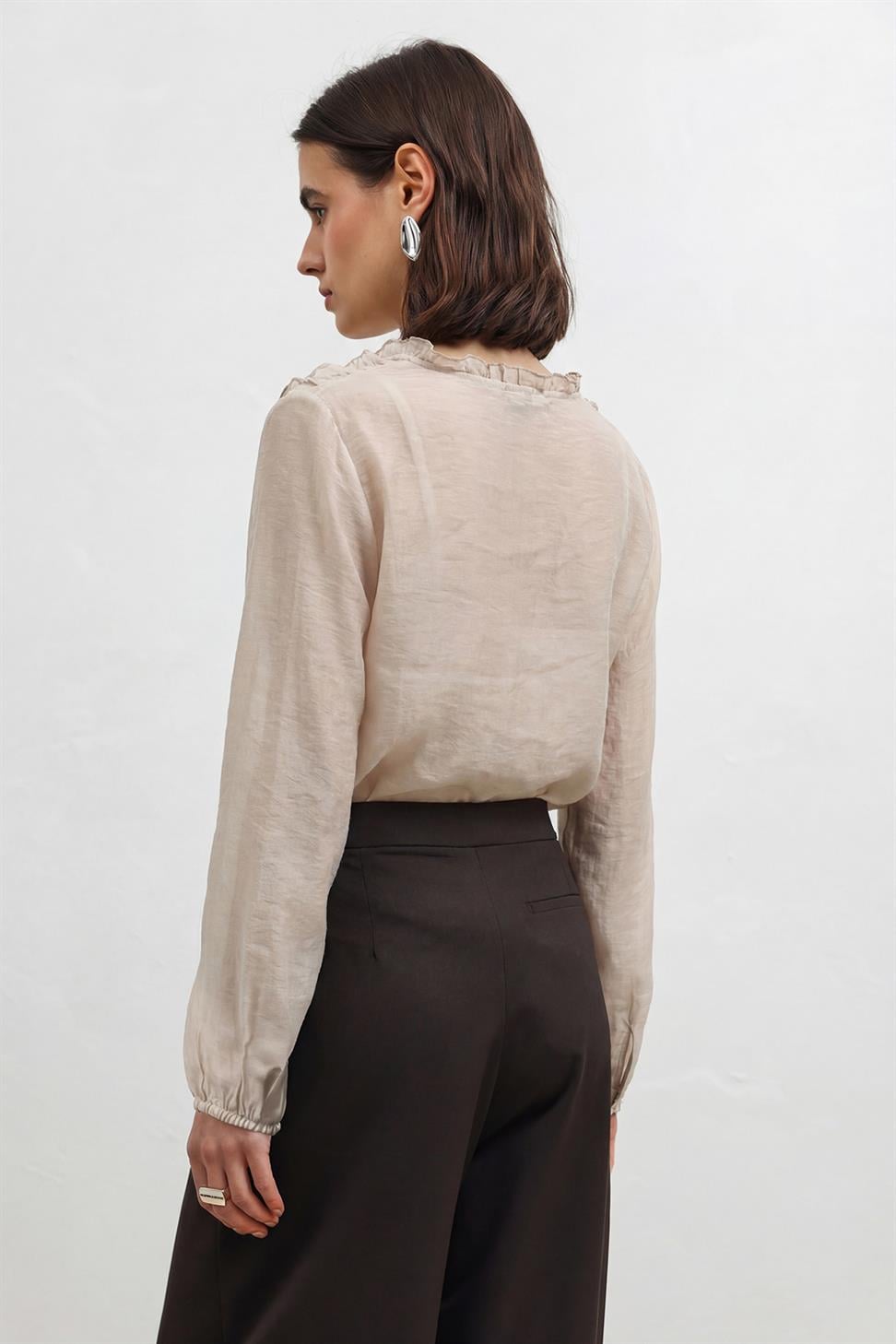 Womens Ruffled Blouse