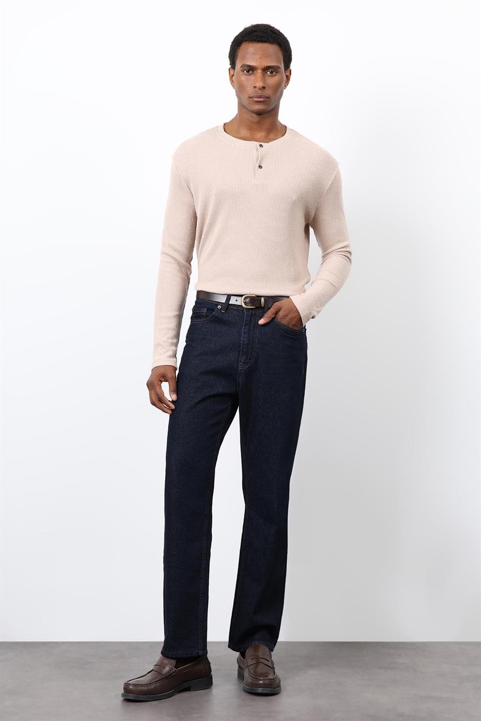 Antioch Bej Fitilli Düğmeli Yaka T-Shirt