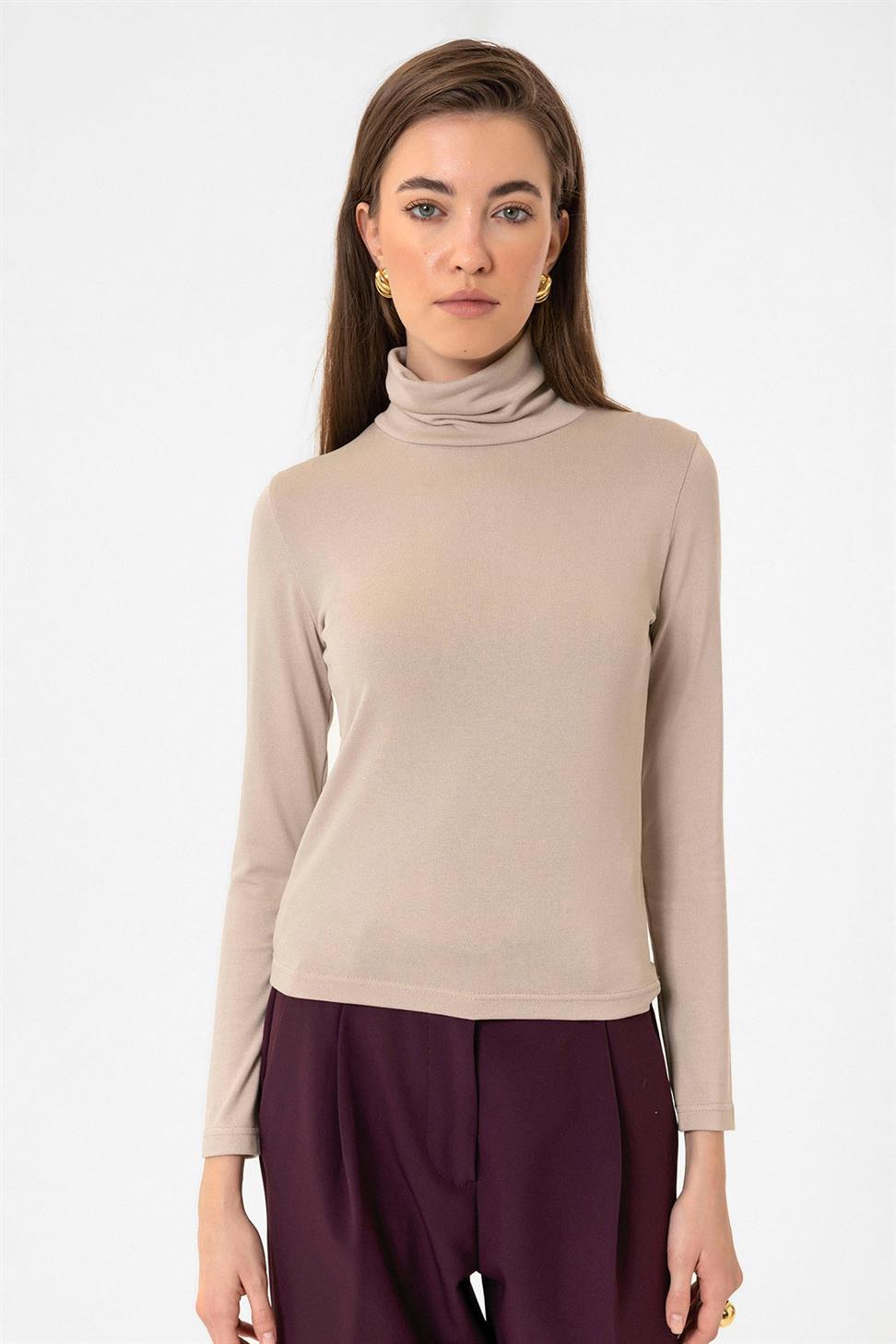 Antioch Bej Kadın Boğazlı Triko Kazak