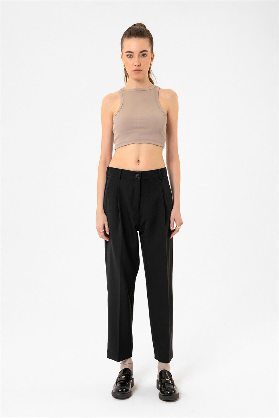 Antioch Bej Kadın Fitilli Crop Atlet