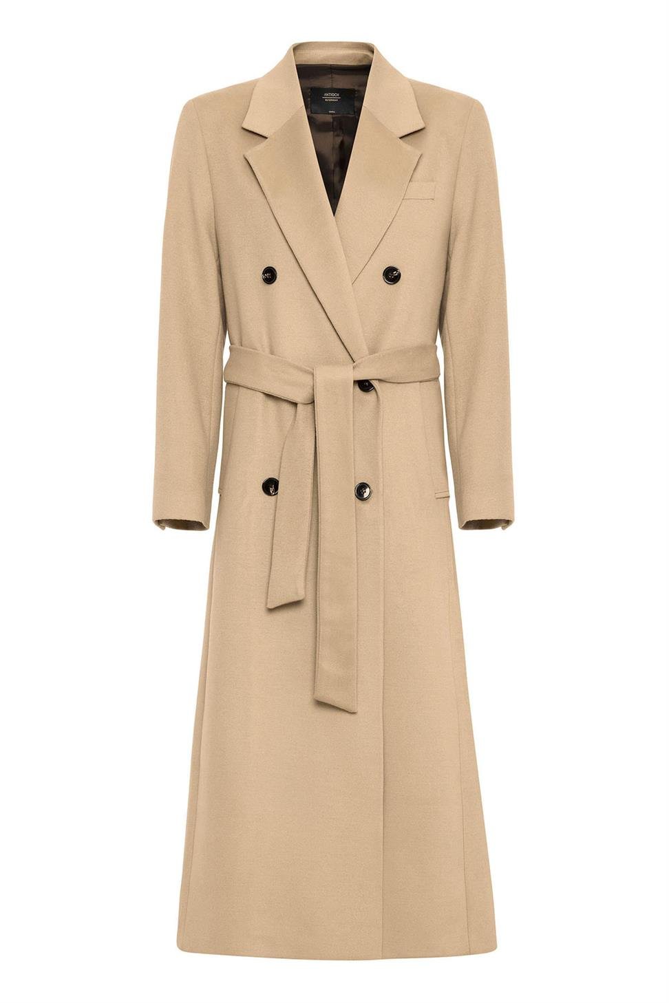 Antioch Bej Kadın Kuşaklı Kruvaze Kaban