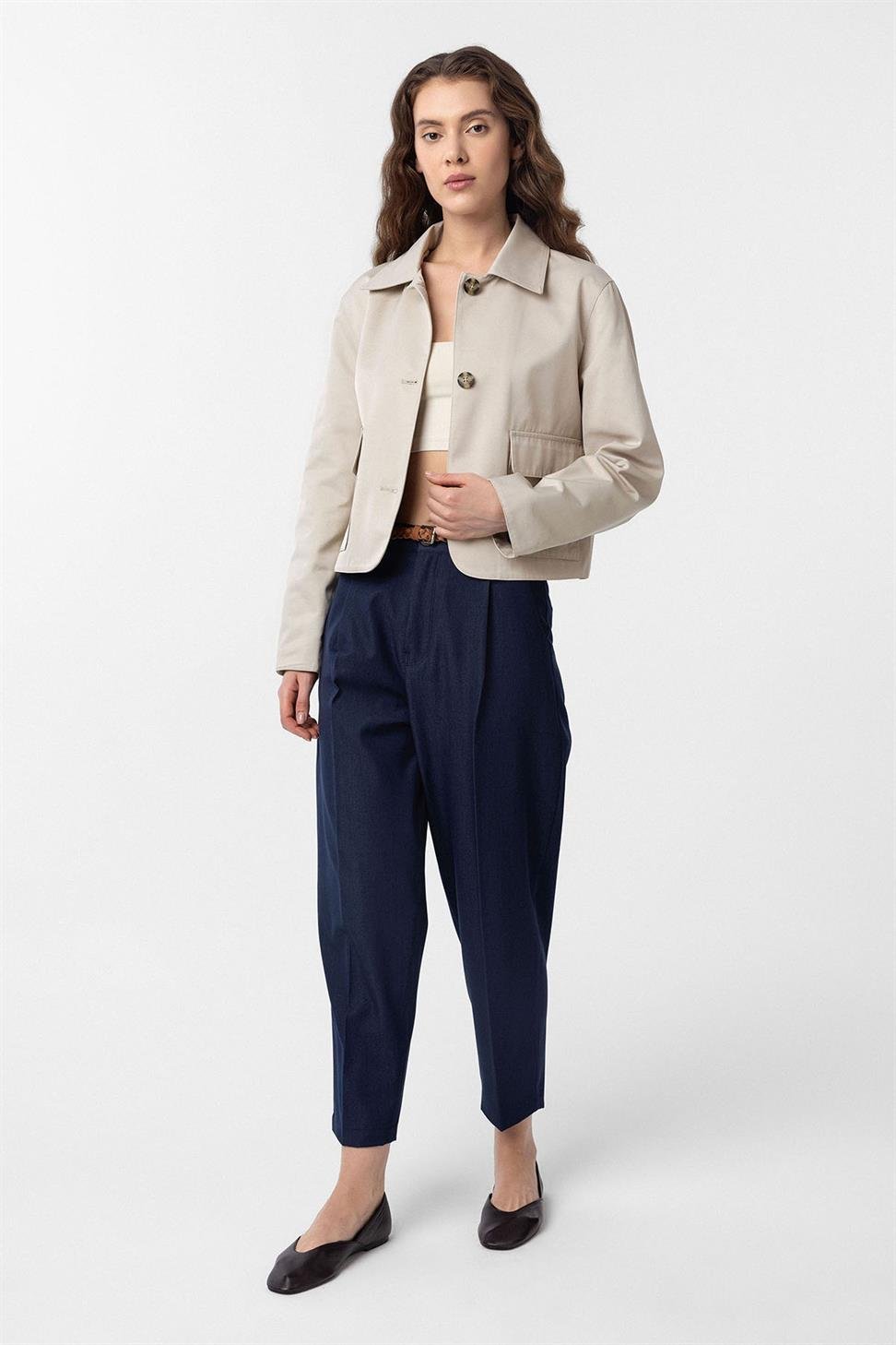 Antioch Bej Kadın Mevsimlik İnce Kısa Ceket