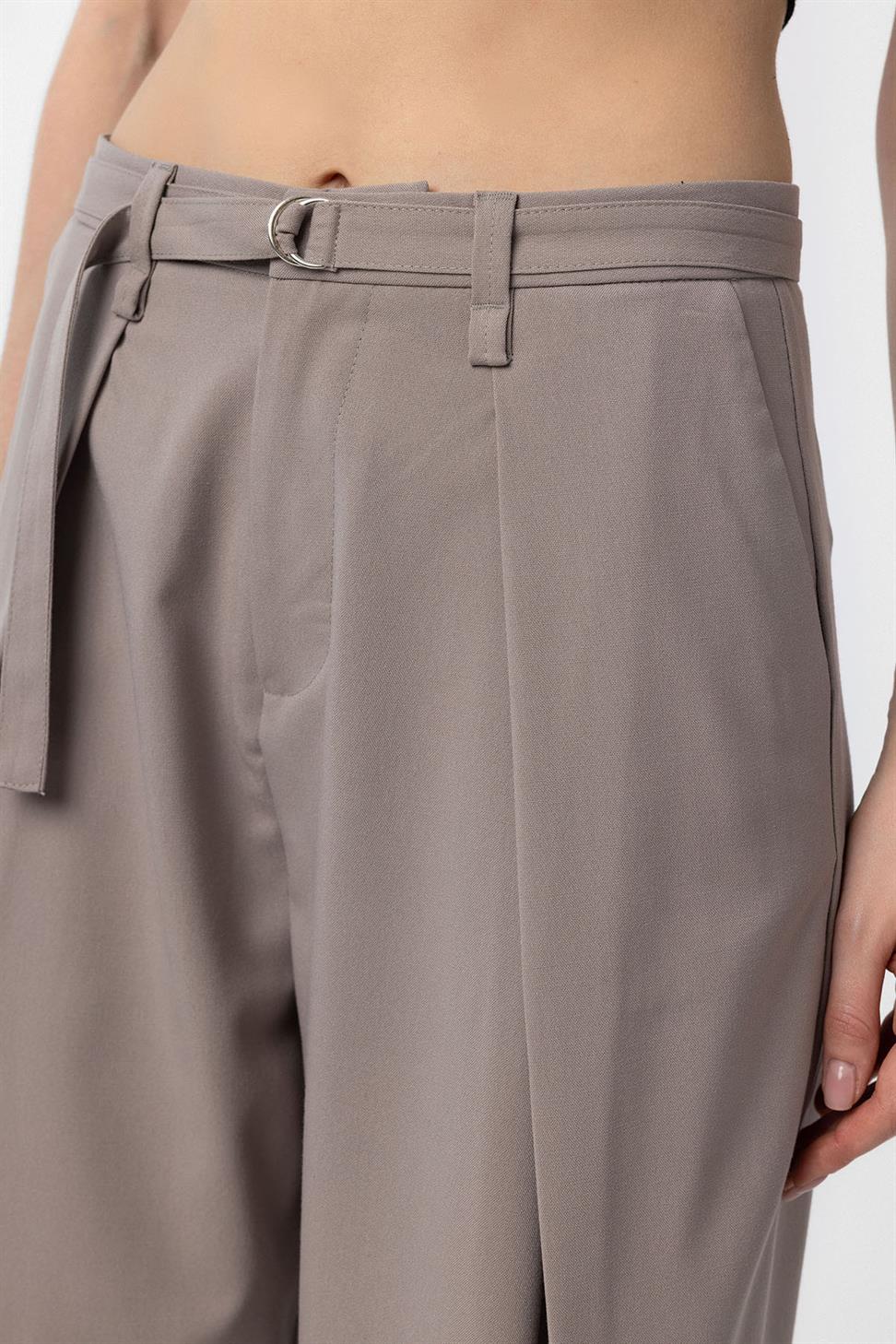 Antioch Bej Kemerli Pilili Kadın Pantolon