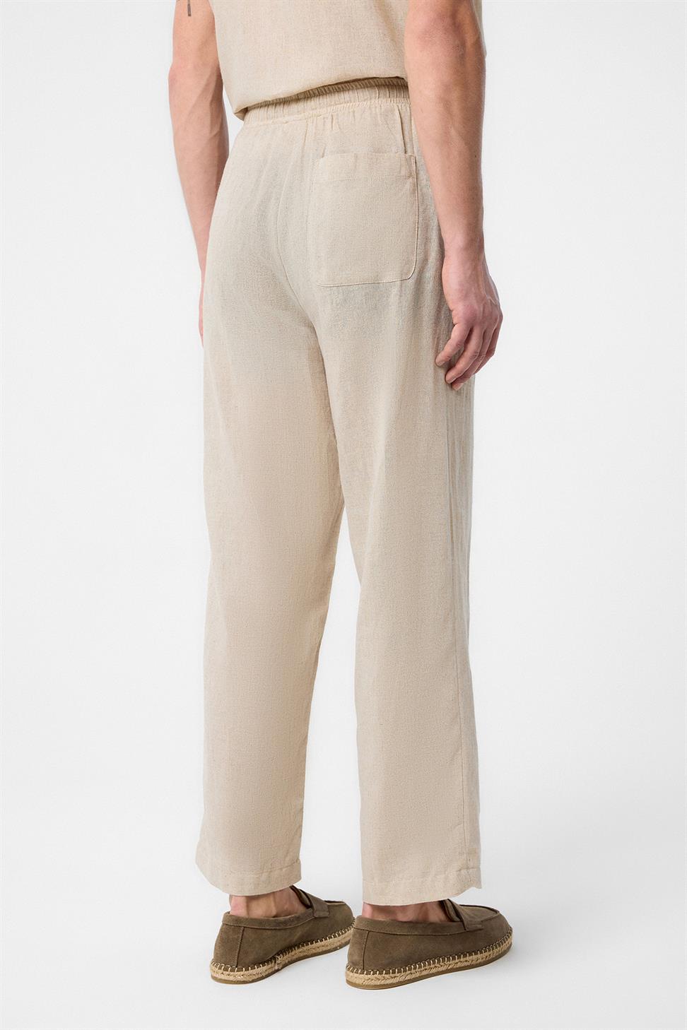 Antioch Bej Keten Karışımlı Jogger Erkek Pantolon