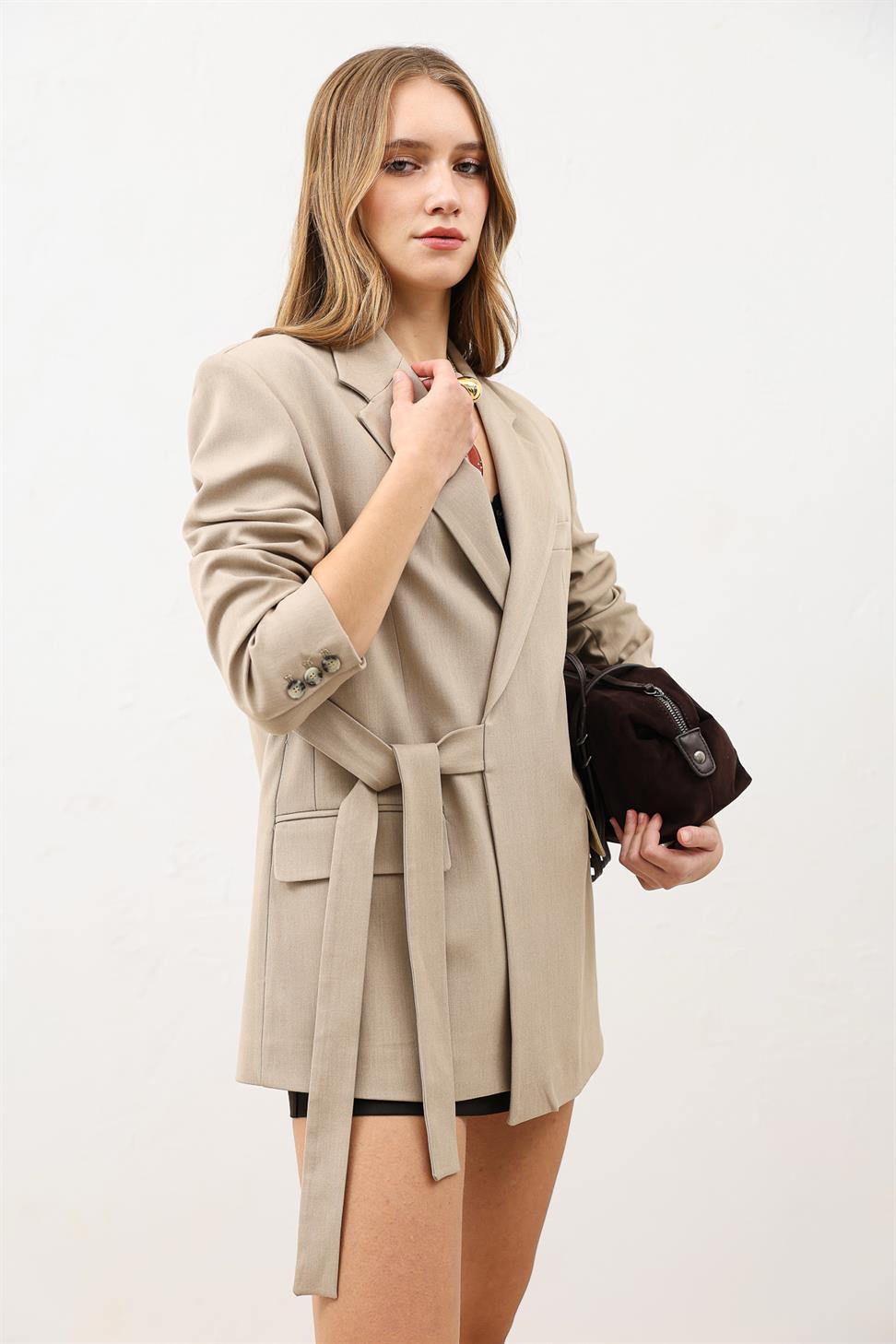 Belted Womens Blazer