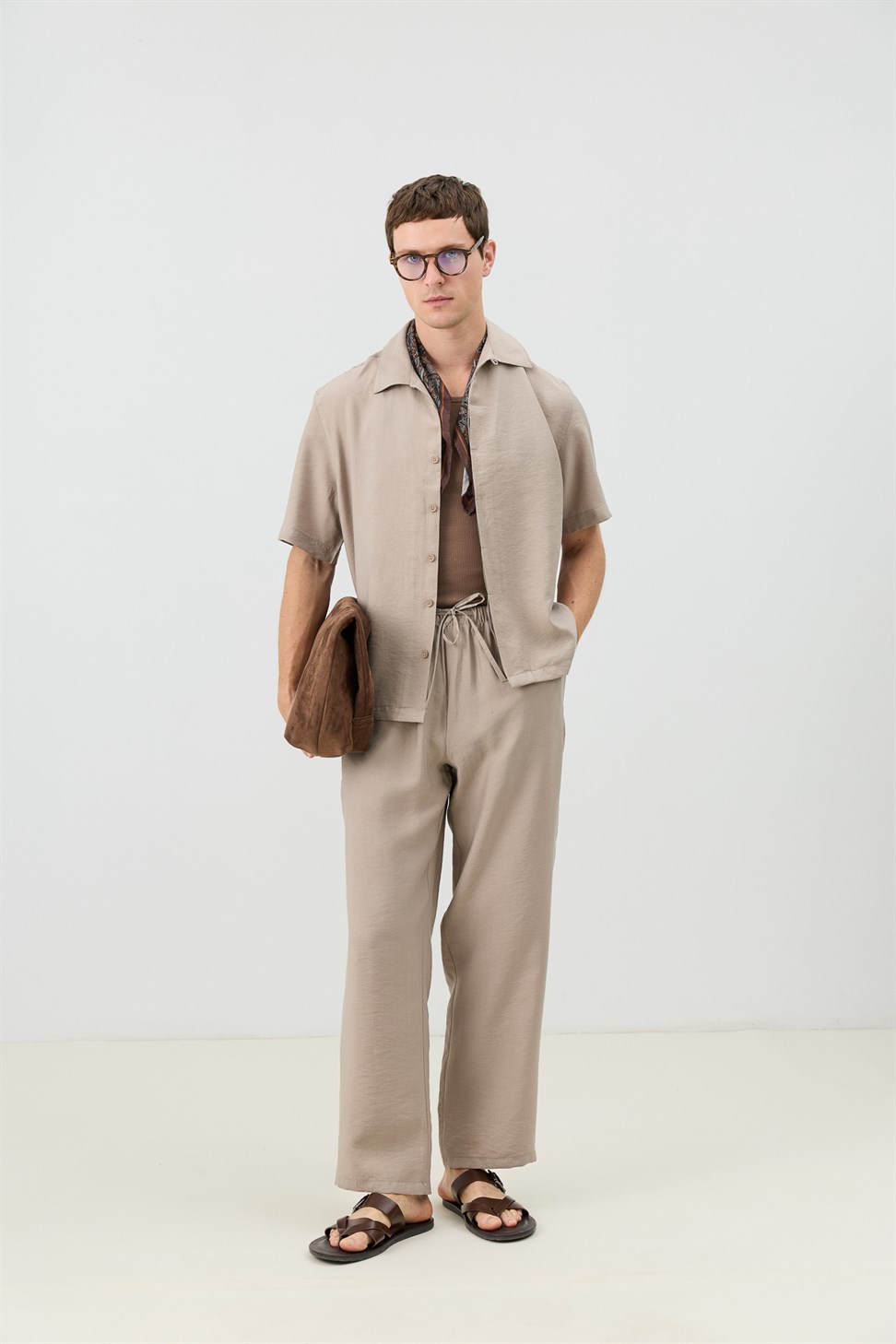 Mens Shirt with Lyocell Blend and Hidden Buttons