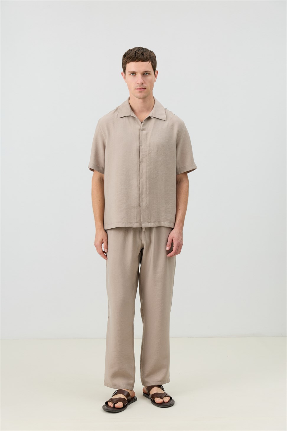 Mens Shirt with Lyocell Blend and Hidden Buttons