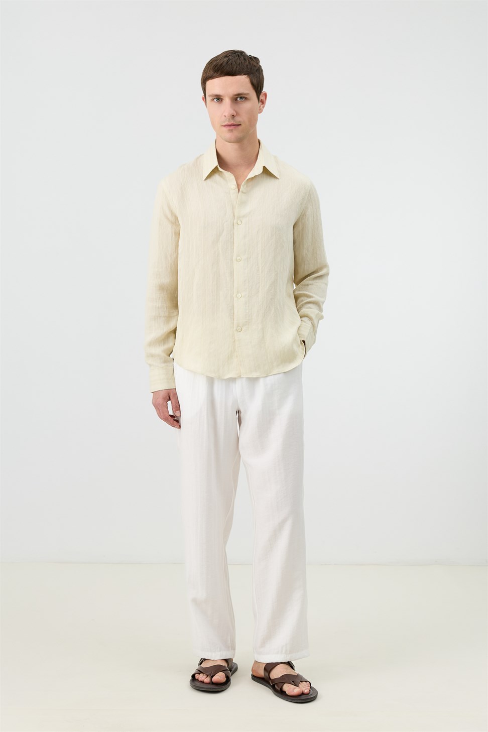 Mens Striped Shirt with Modal Blend