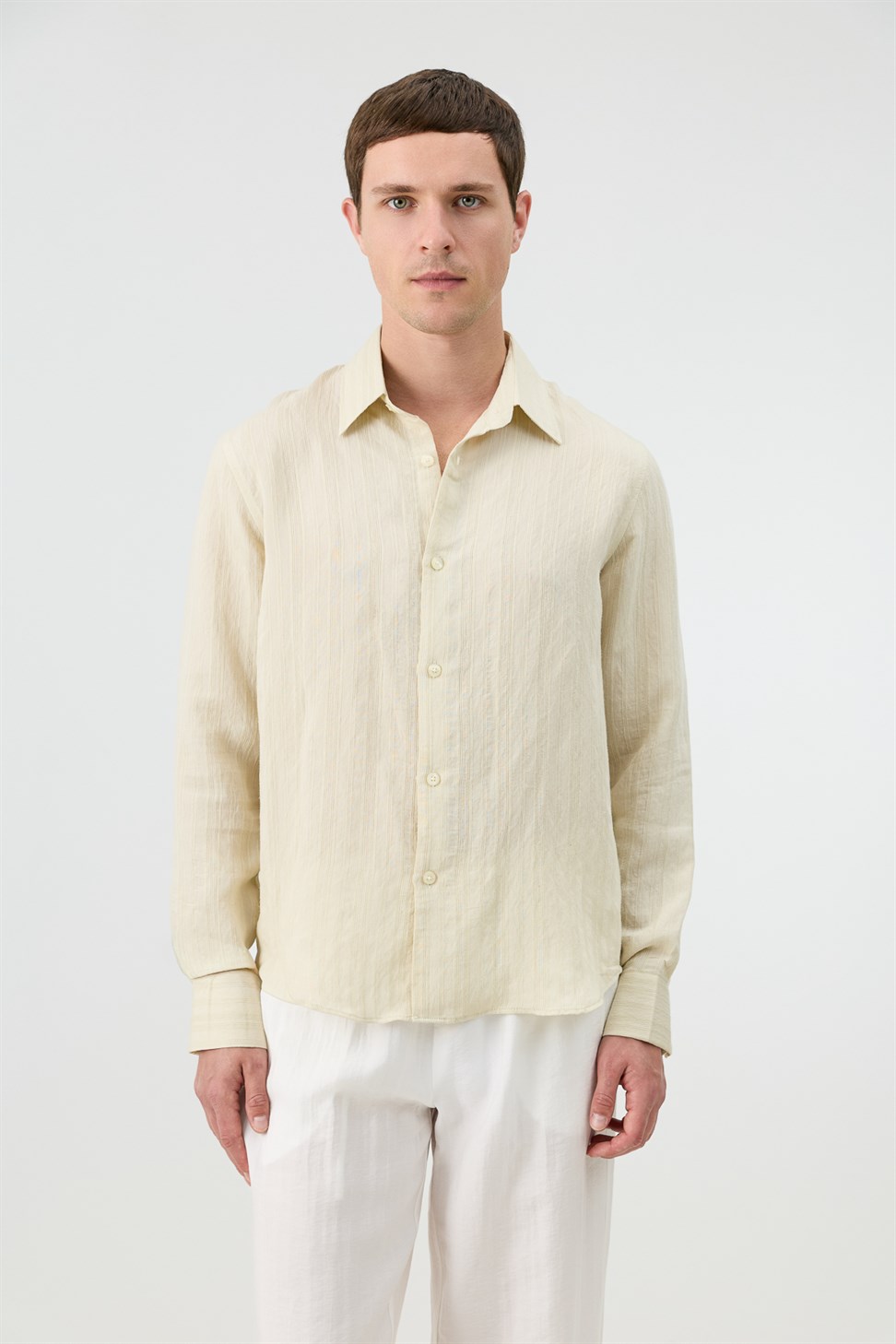 Mens Striped Shirt with Modal Blend