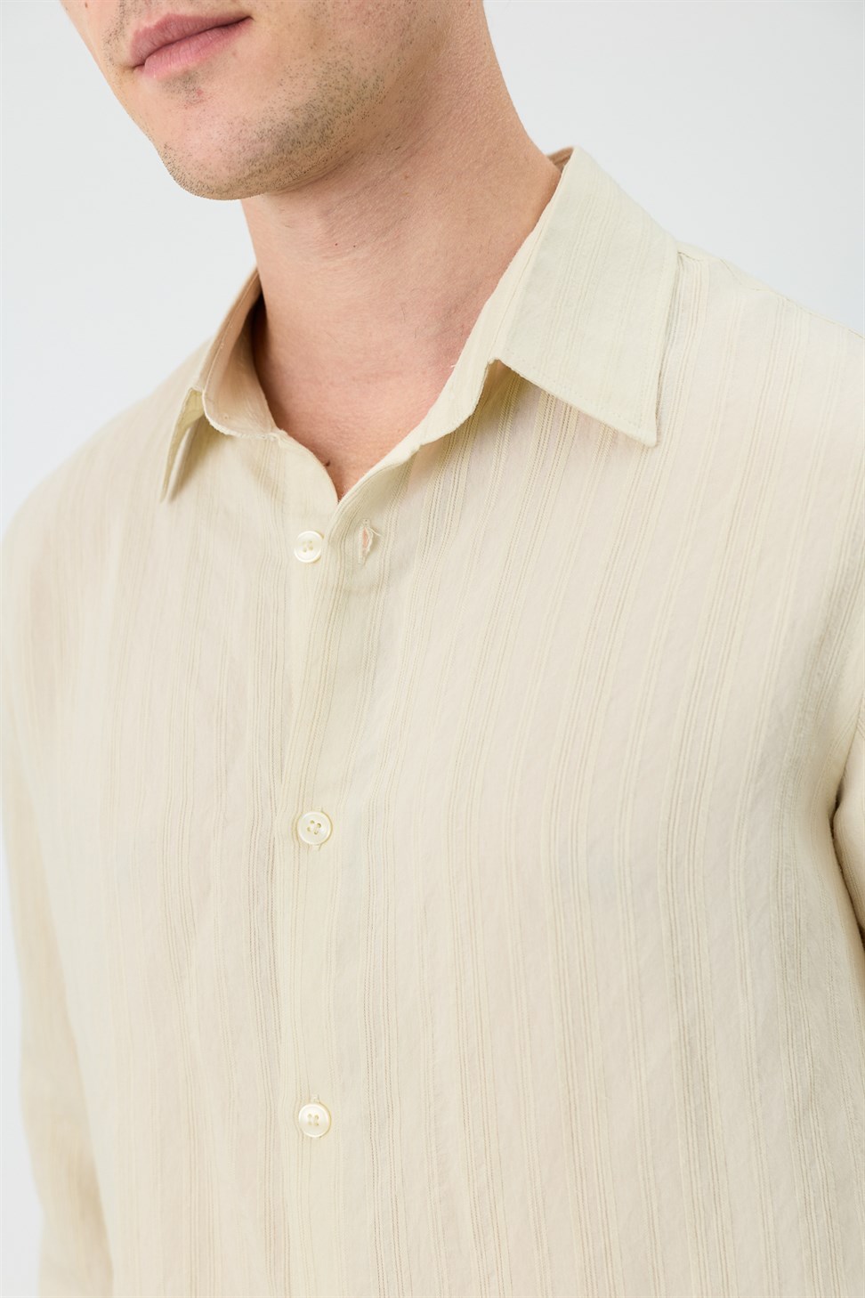 Mens Striped Shirt with Modal Blend
