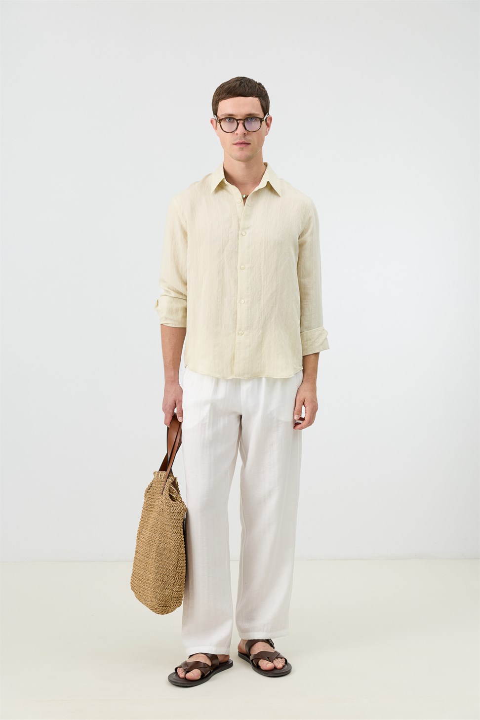 Mens Striped Shirt with Modal Blend
