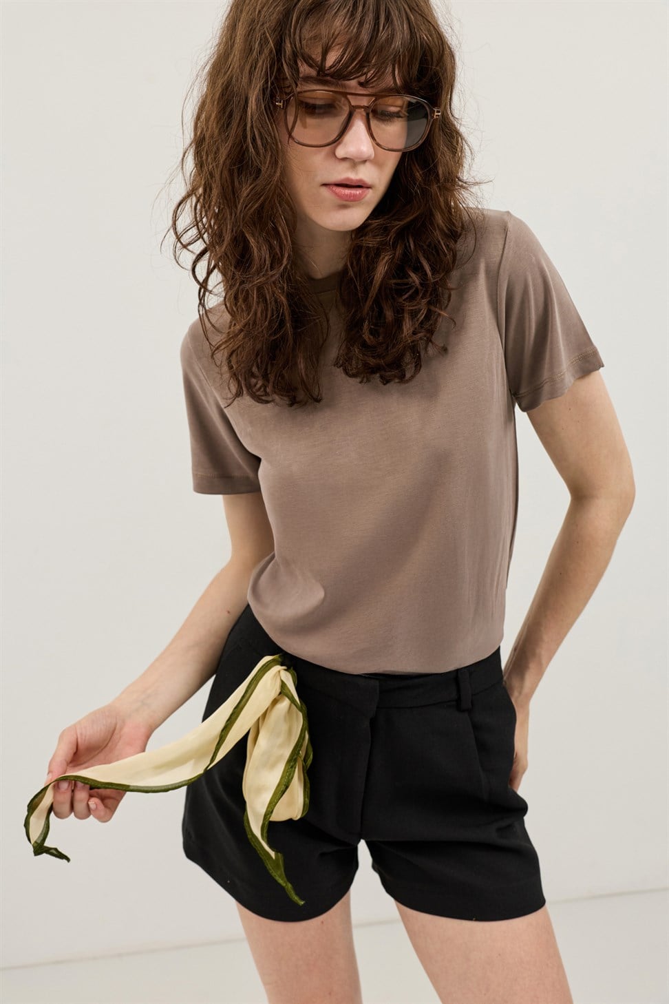 Antioch Bej Modal Karışımlı T-Shirt