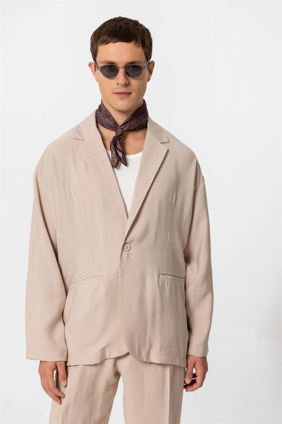 Oversized Unlined Mens Blazer Jacket